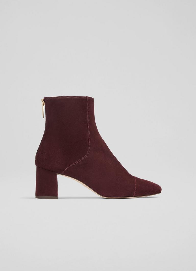 Suede block heel ankle boots sales