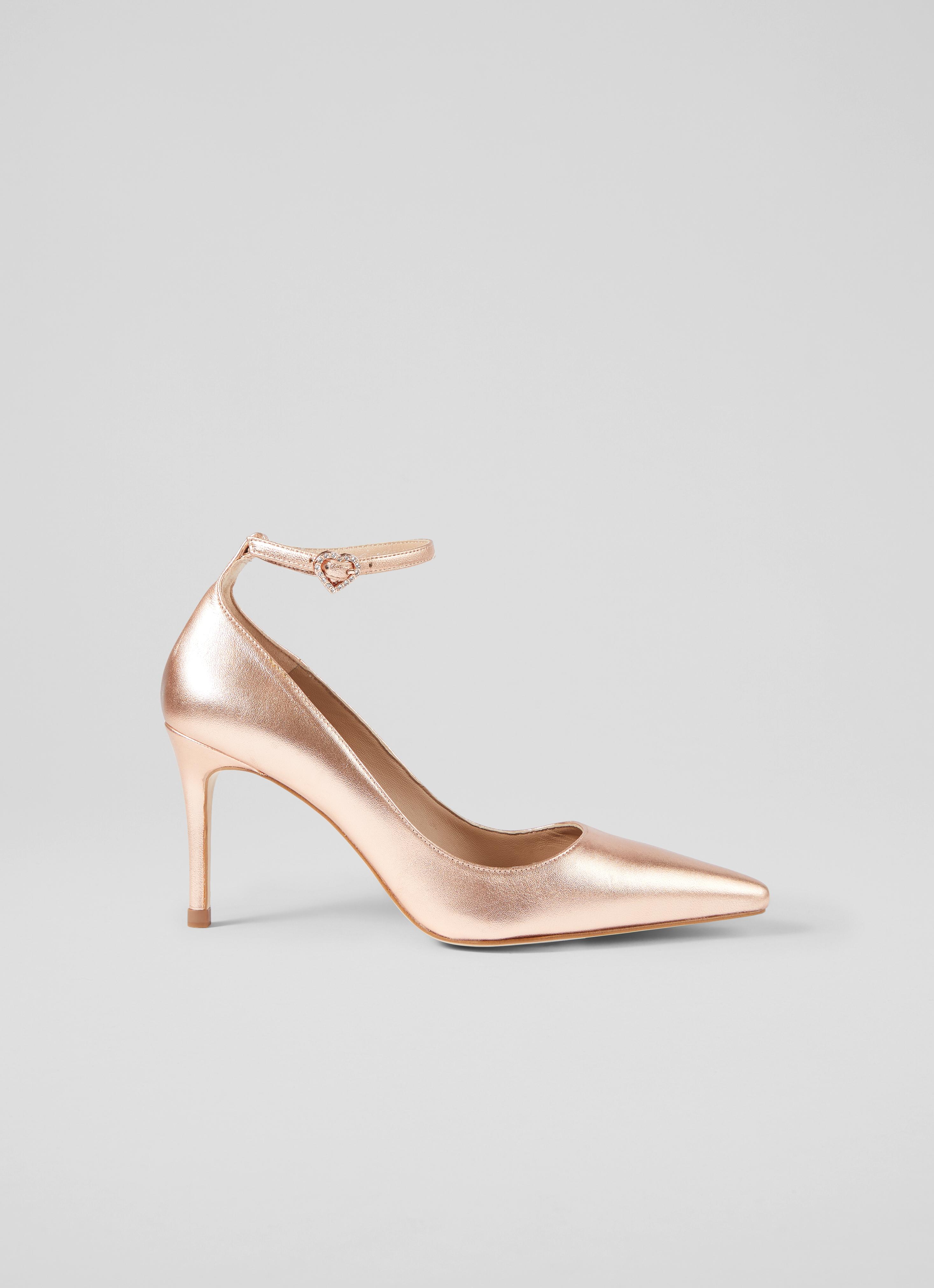 L.K.Bennett Catelyn Copper Ankle Strap Closed Courts, Copper