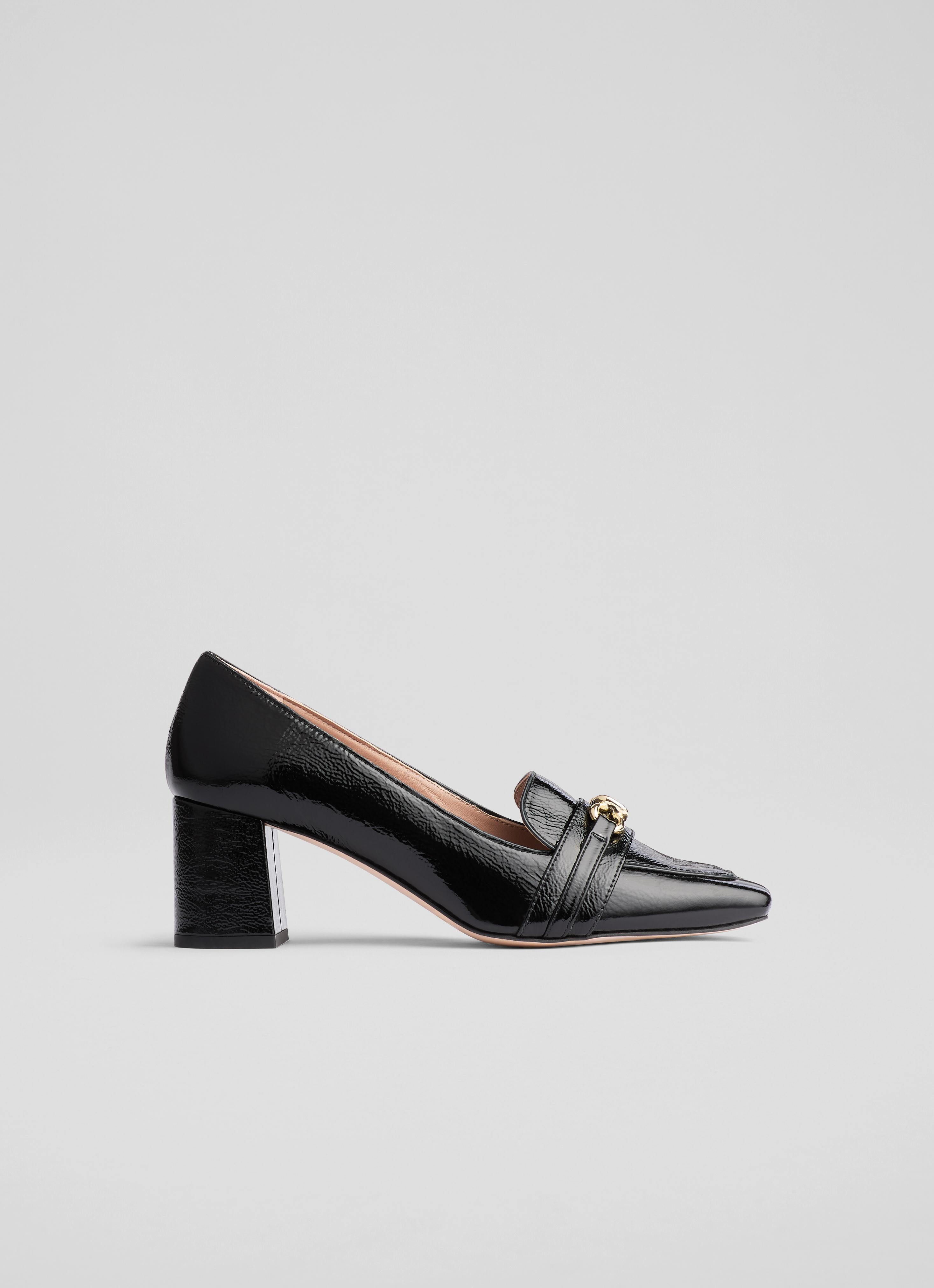 L.K.Bennett Sydnie Black Twist Trim Loafer Court Shoes, Black