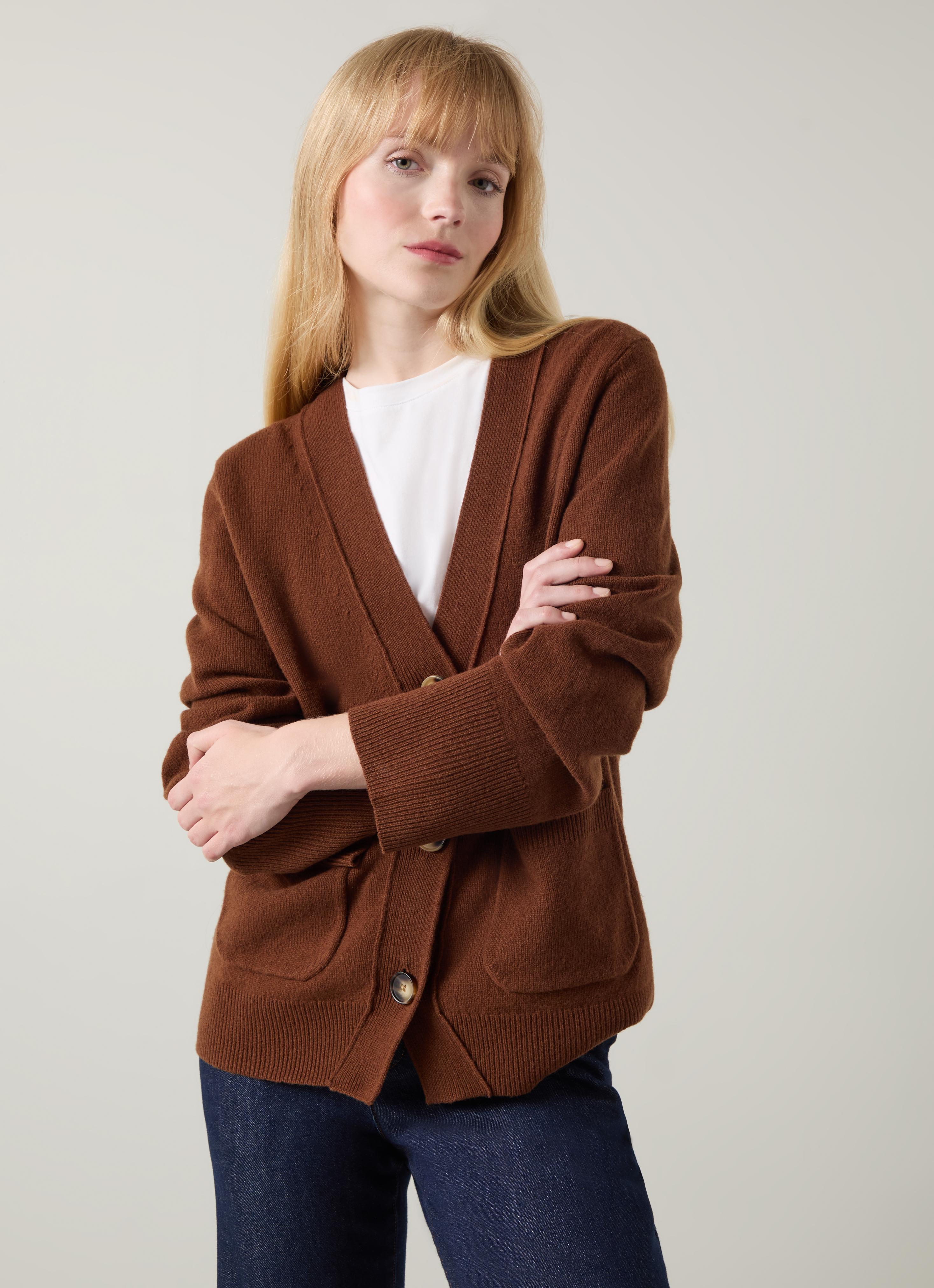 Carine Chocolate Wool Cardigan Clothing Sale Collections