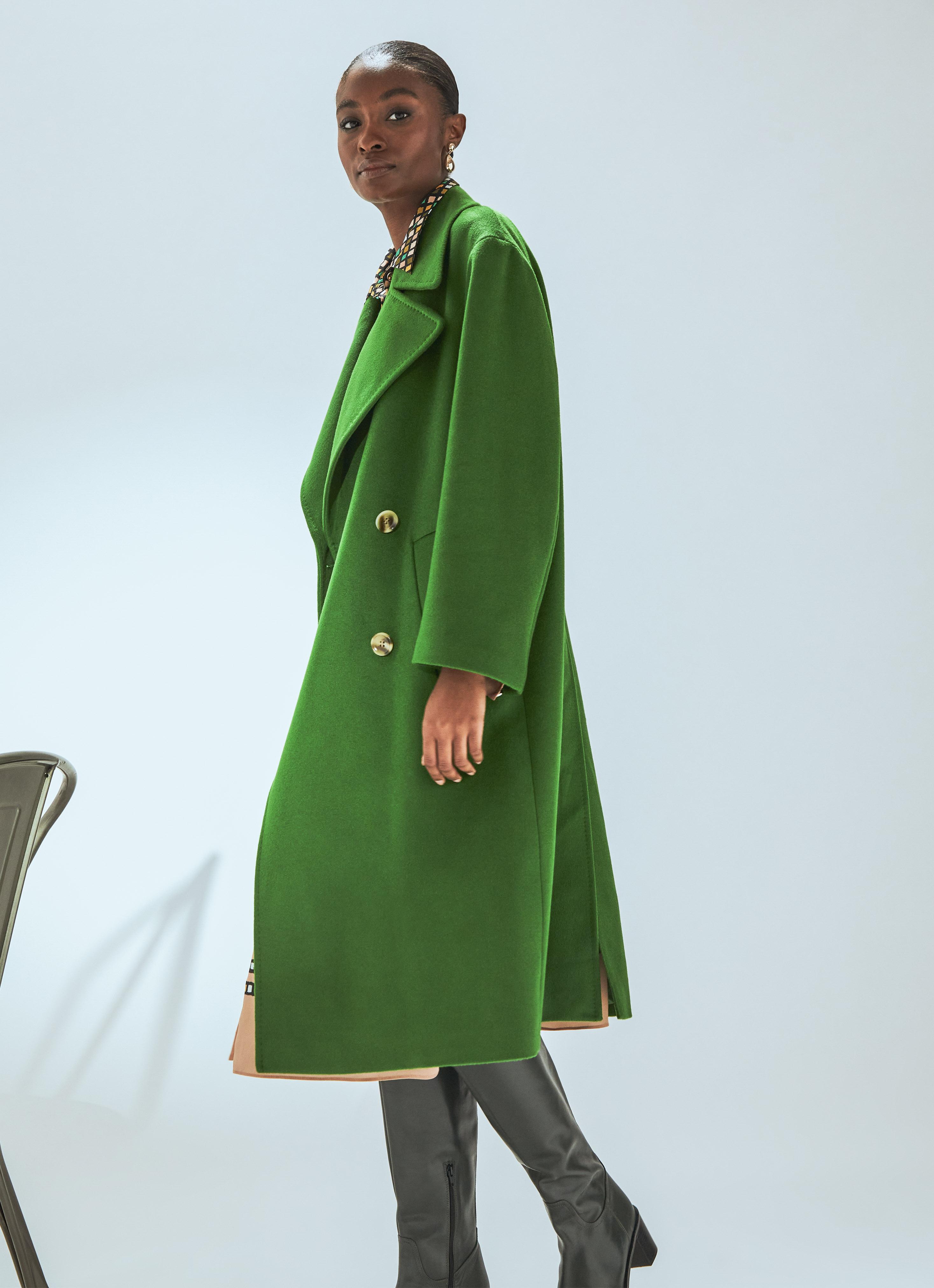 Bright Green Wool Coat Amor Green Double Breasted Wool Coat Ascot