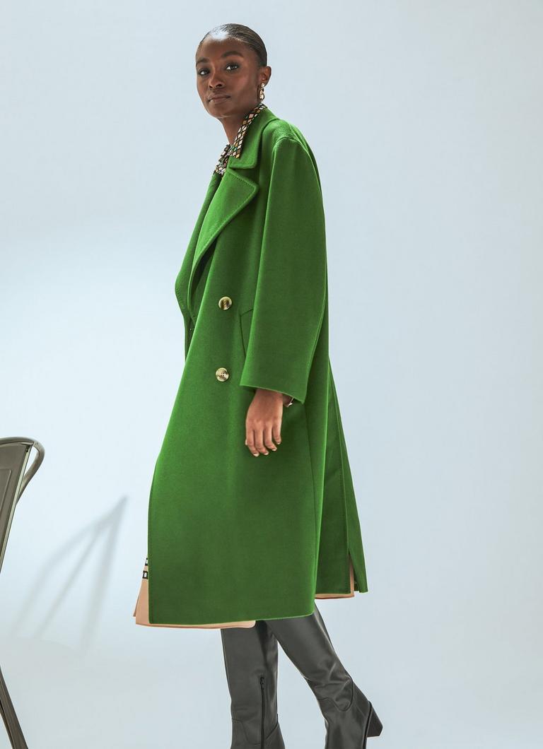Bright Green Wool Coat Amor Green Double Breasted Wool Coat Ascot
