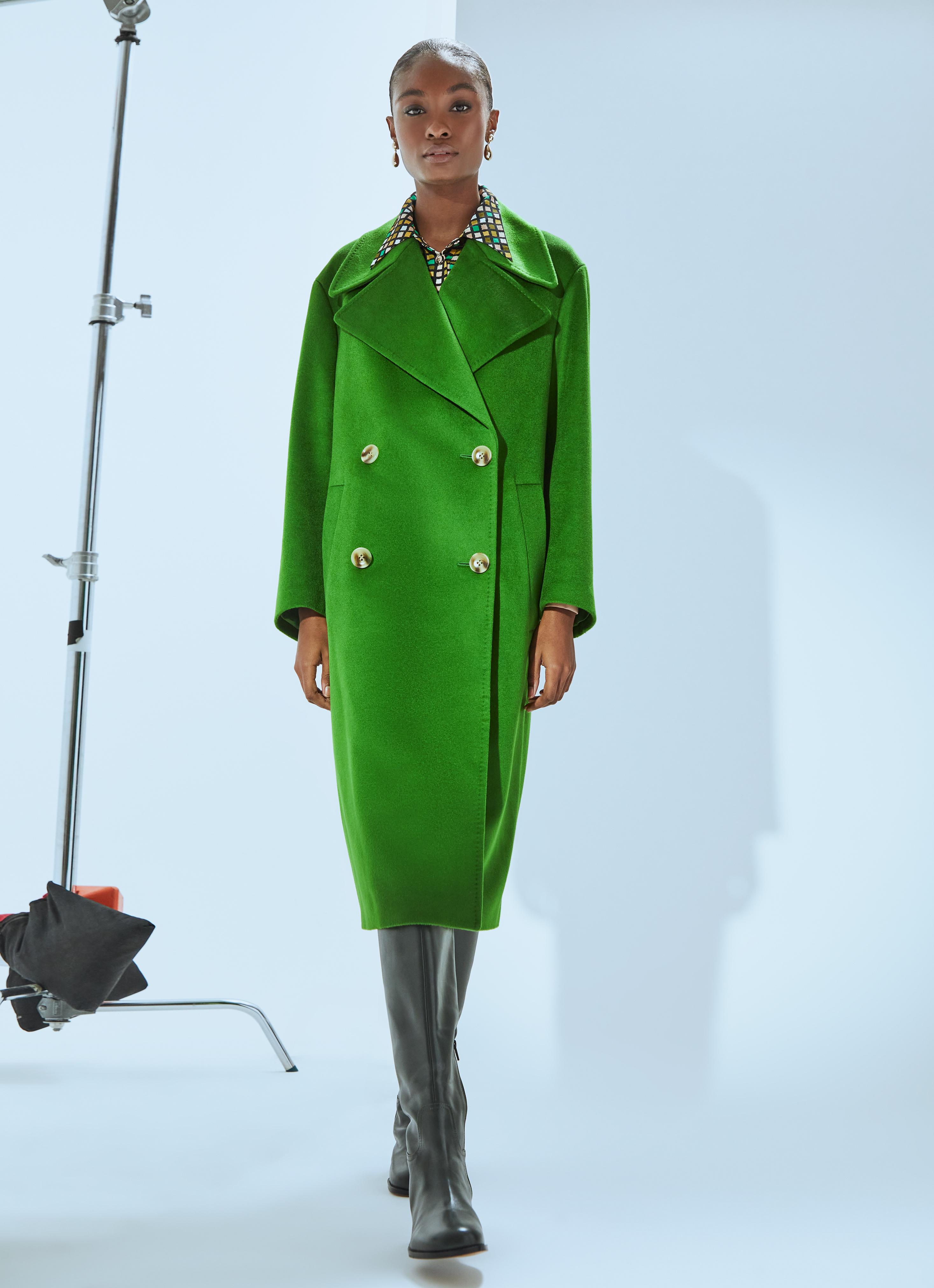 Amor Green Double Breasted Wool Coat | Ascot-x-LKB | L.K.Bennett
