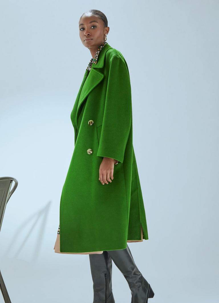 Amor Green Double Breasted Wool Coat Coats Jackets Clothing Collections L.K.Bennett London