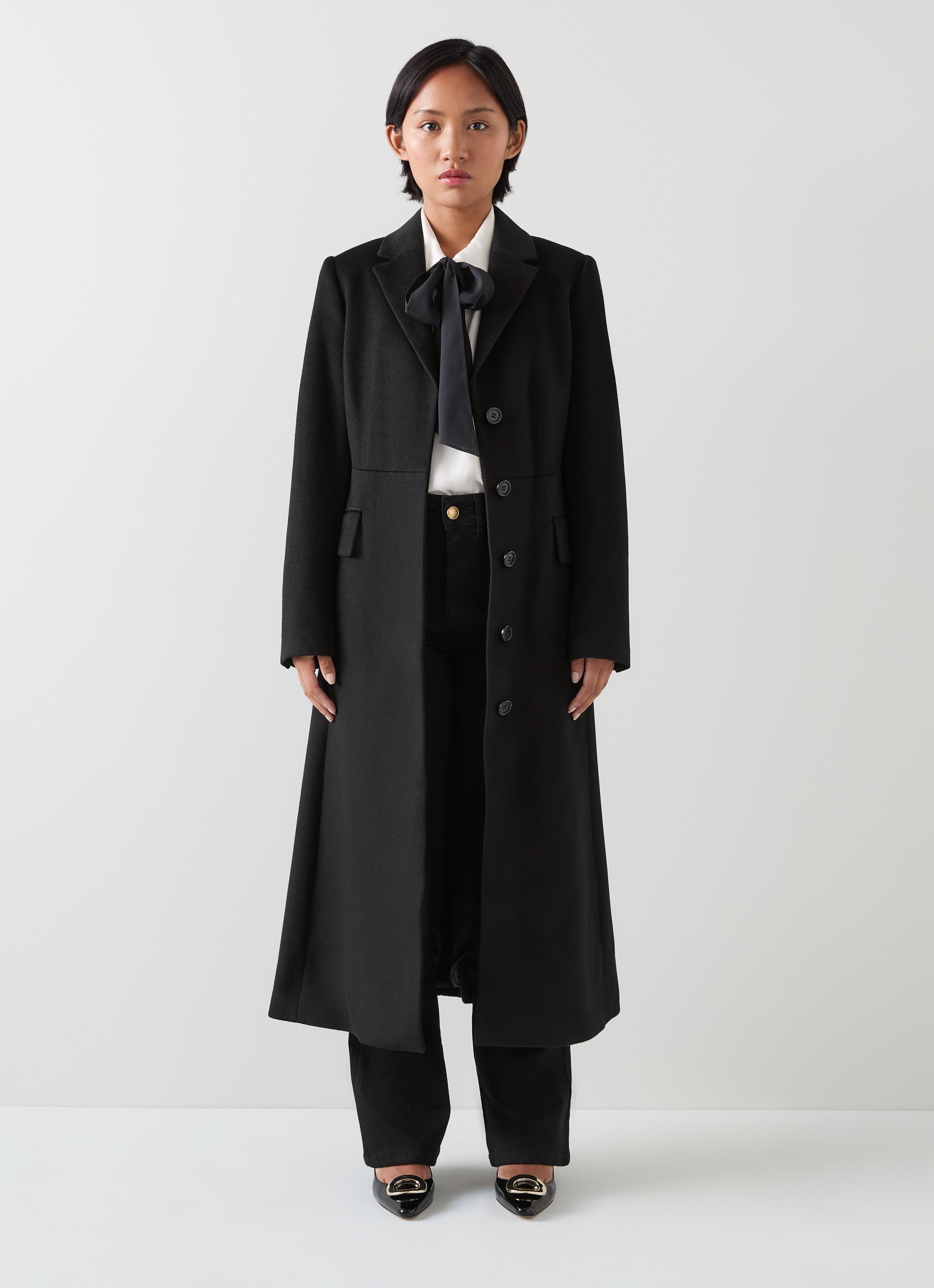 Christie Petite Black Belted Wool Coat Clothing Sale