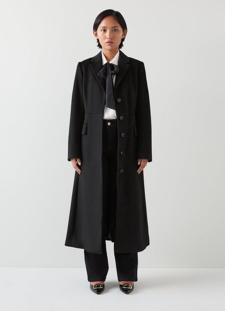 Petite black dress coat discount