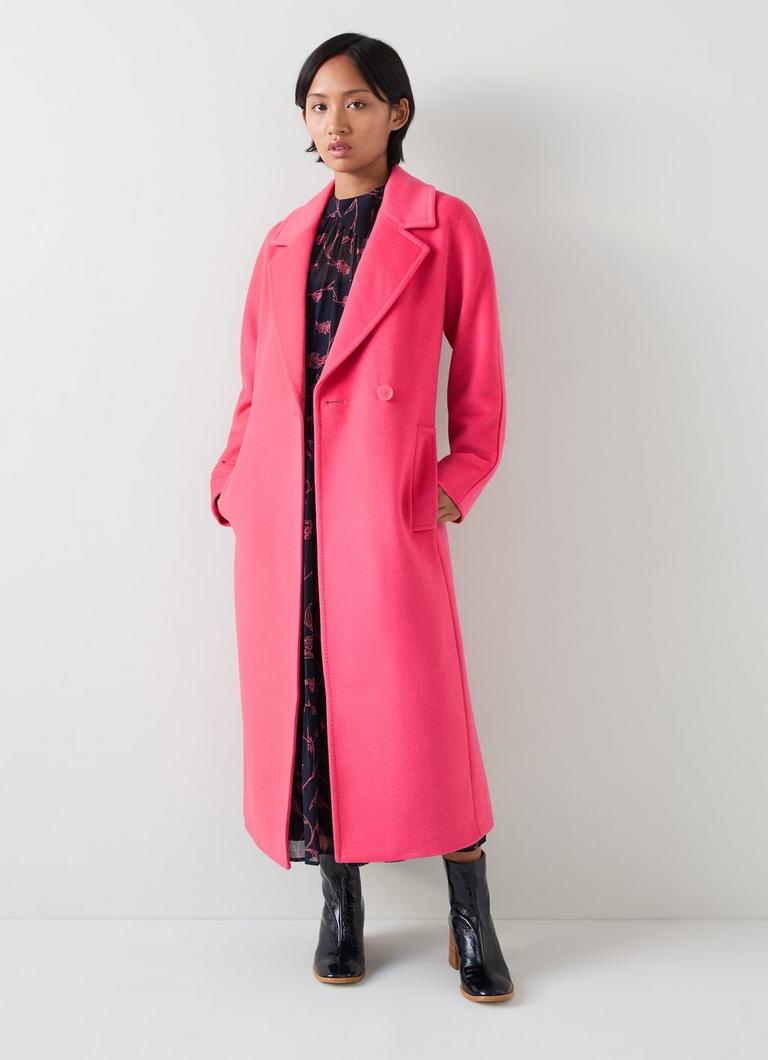 Frances Petite Pink Maxi Wool Coat Coats Jackets Clothing Collections L.K.Bennett London