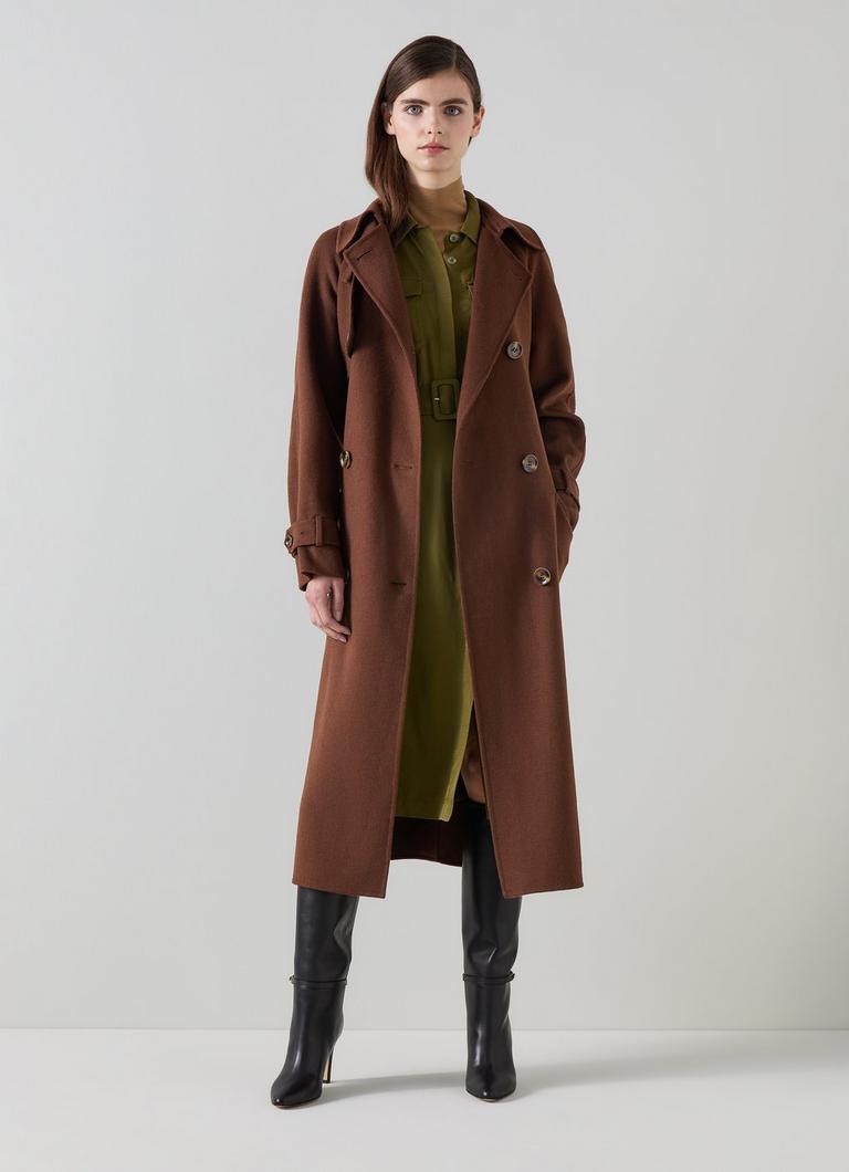 Lawrence Chocolate Wool Trench Clothing Sale Collections