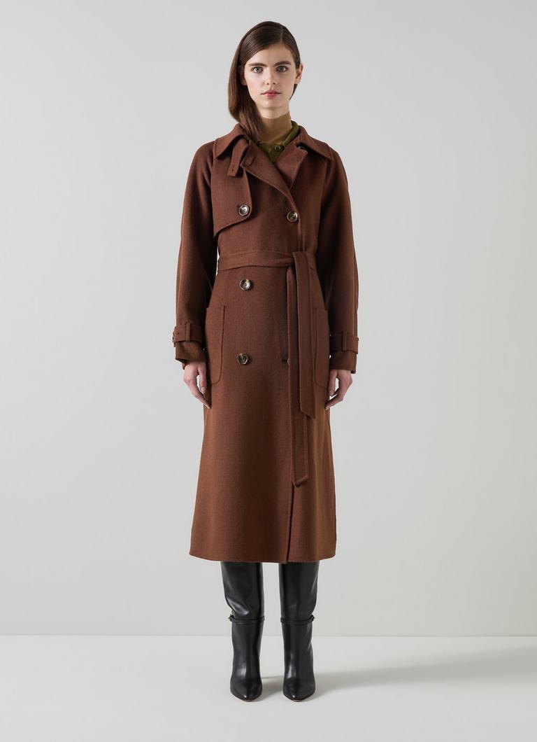 ■LKBennett■ローレンス チョコレート ウール トレンチ Lawrence Chocolate Wool Trench | Clothing | Sale