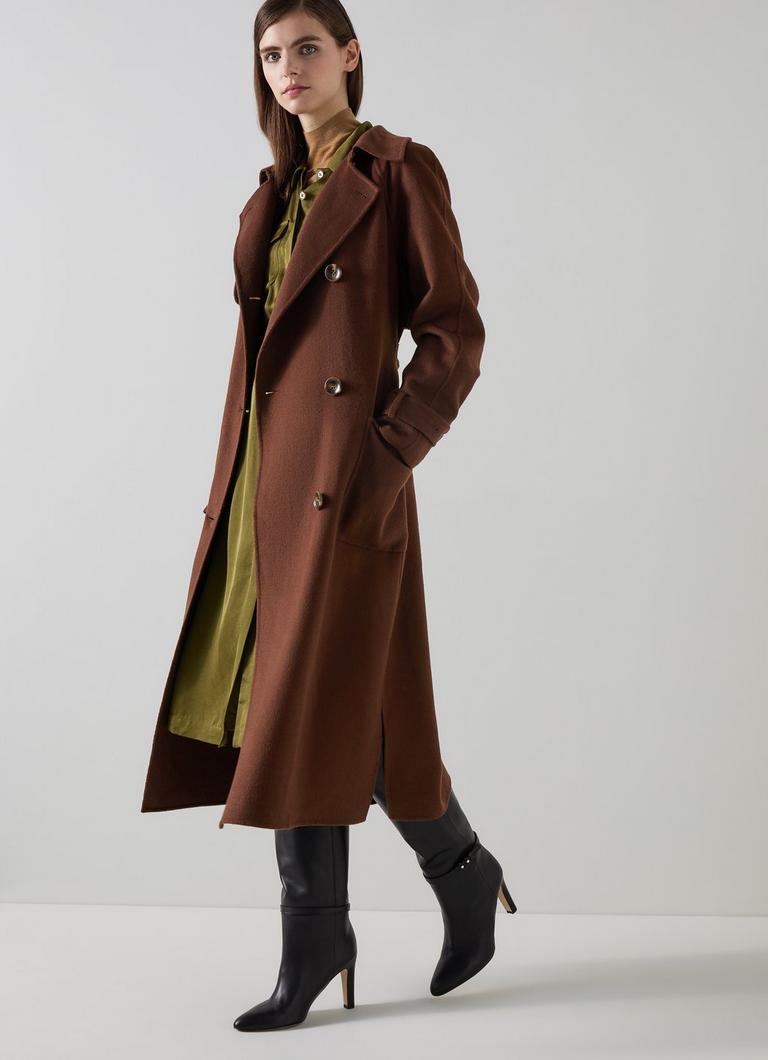 ■LKBennett■ローレンス チョコレート ウール トレンチ Lawrence Chocolate Wool Trench | Clothing | Sale