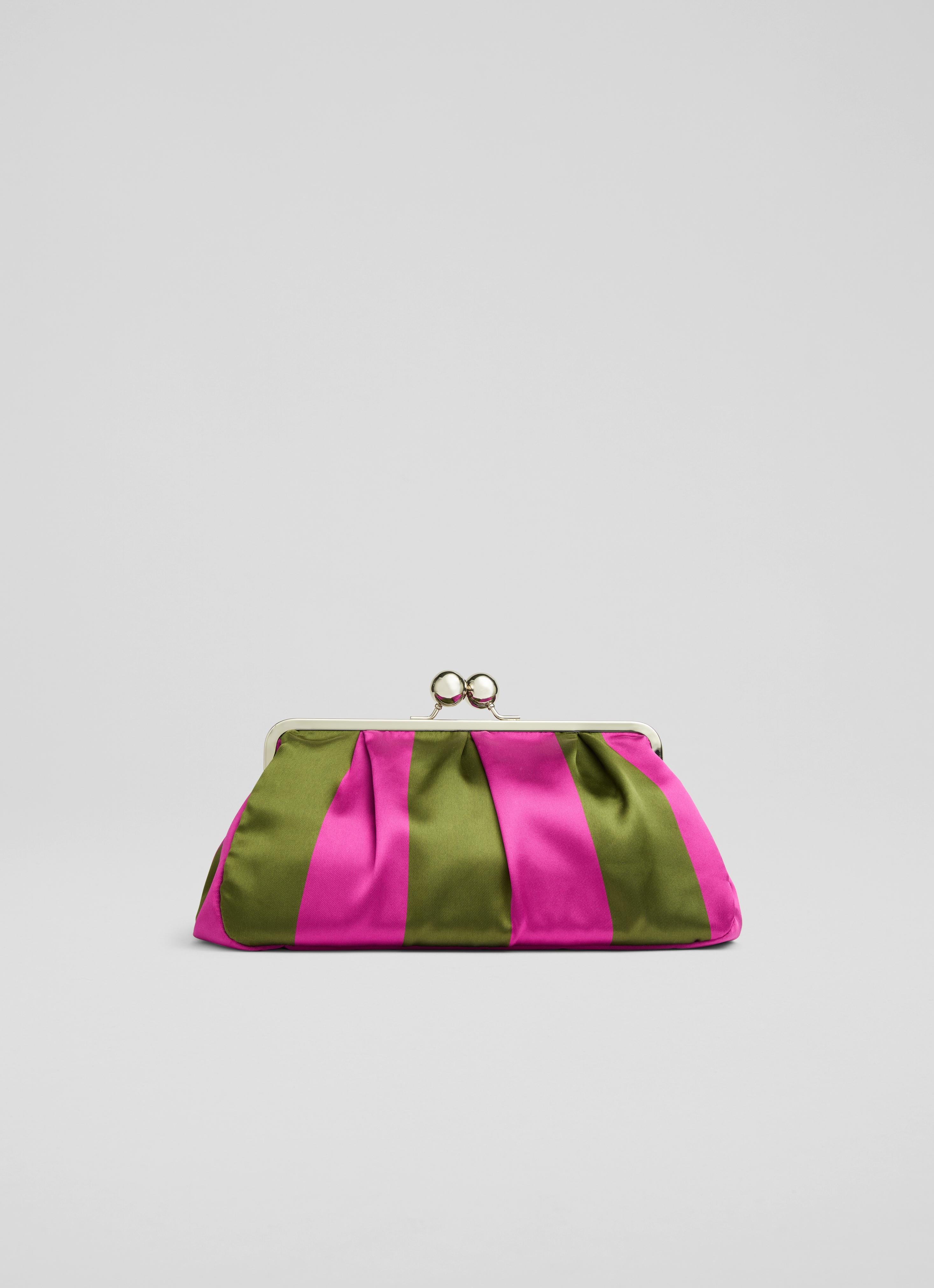 Handbags Pink And Green Clutch Chic Pink Leather Crossbody Bag - Main Image