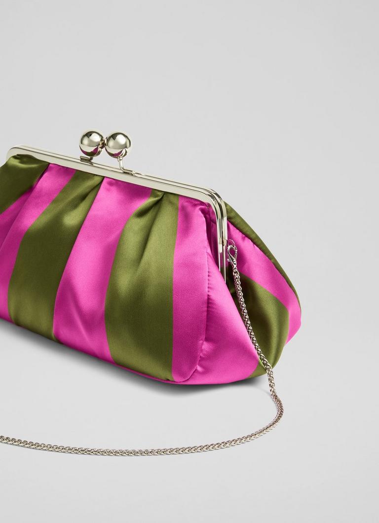 Lana Pink Khaki Large Snaplock Clutch Bag Clutch Bags Handbags Collections L.K.Bennett London