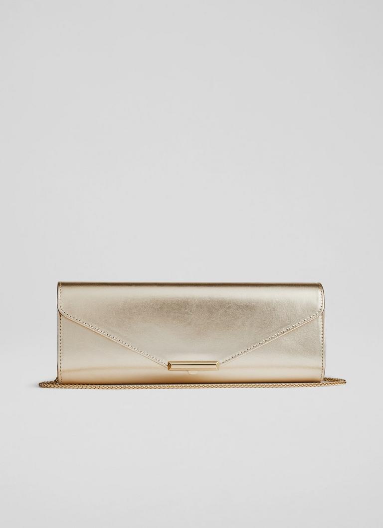 Lk bennett gold clutch bag sale