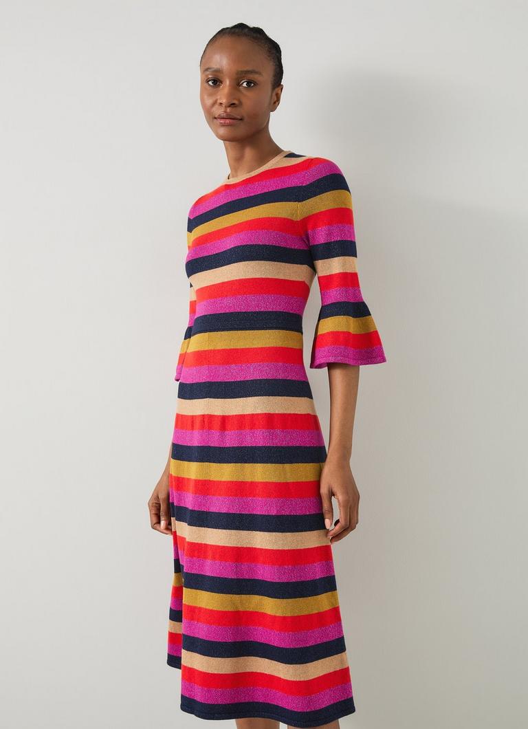 Metallic knit midi dress online