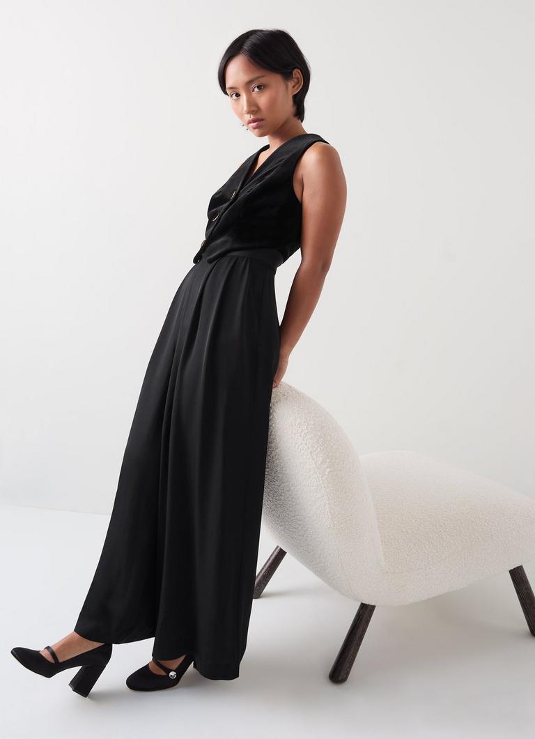 Carine Petite Black Waistcoat Culotte Jumpsuit Dresses Clothing Collections L.K.Bennett London