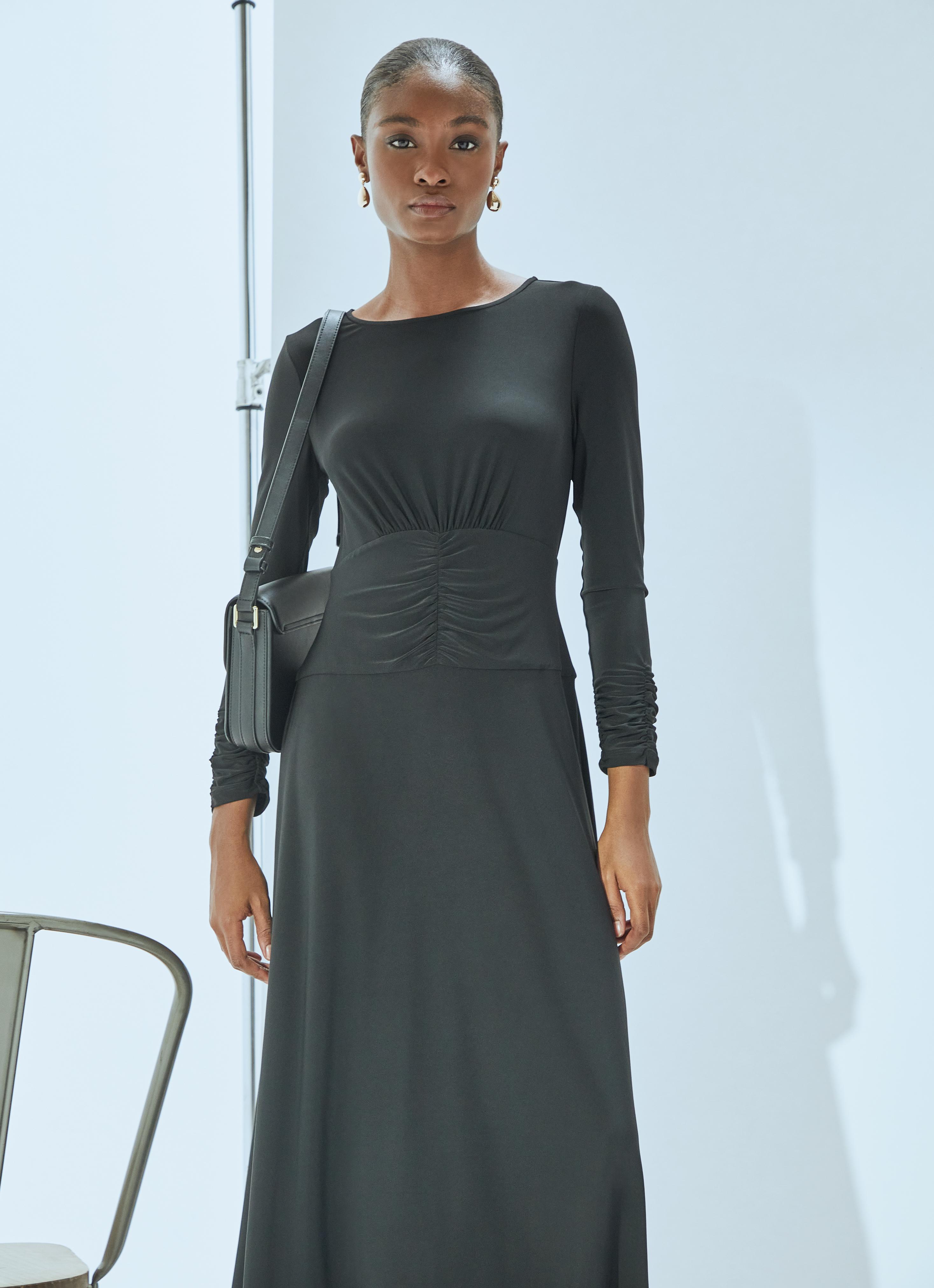 Christie Black Rouched Bodice Jersey Dress | Clothing | Sale