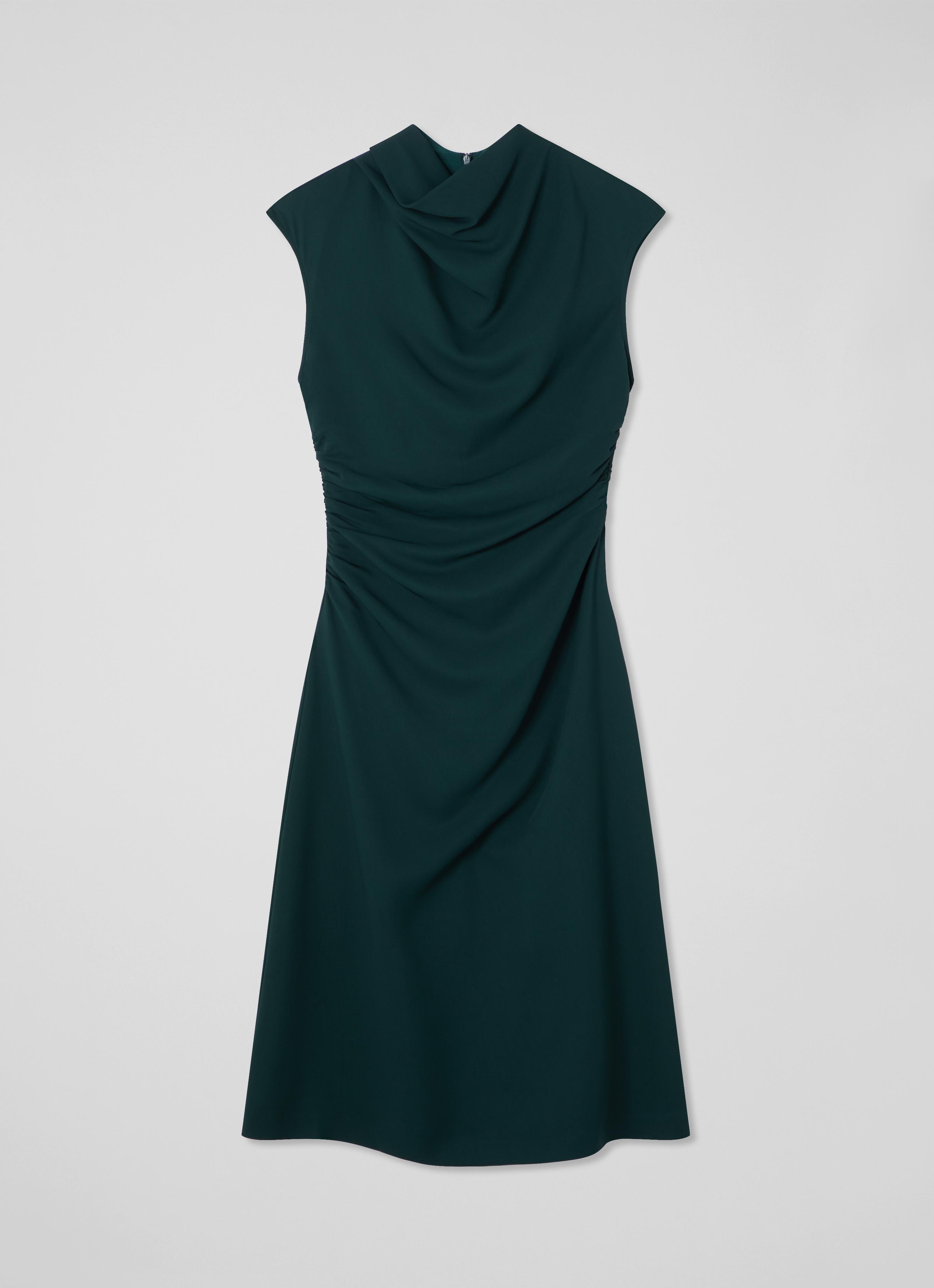 green emerald velvet dress Crepe Olive Green Long Sleeve Dress  shopaleena