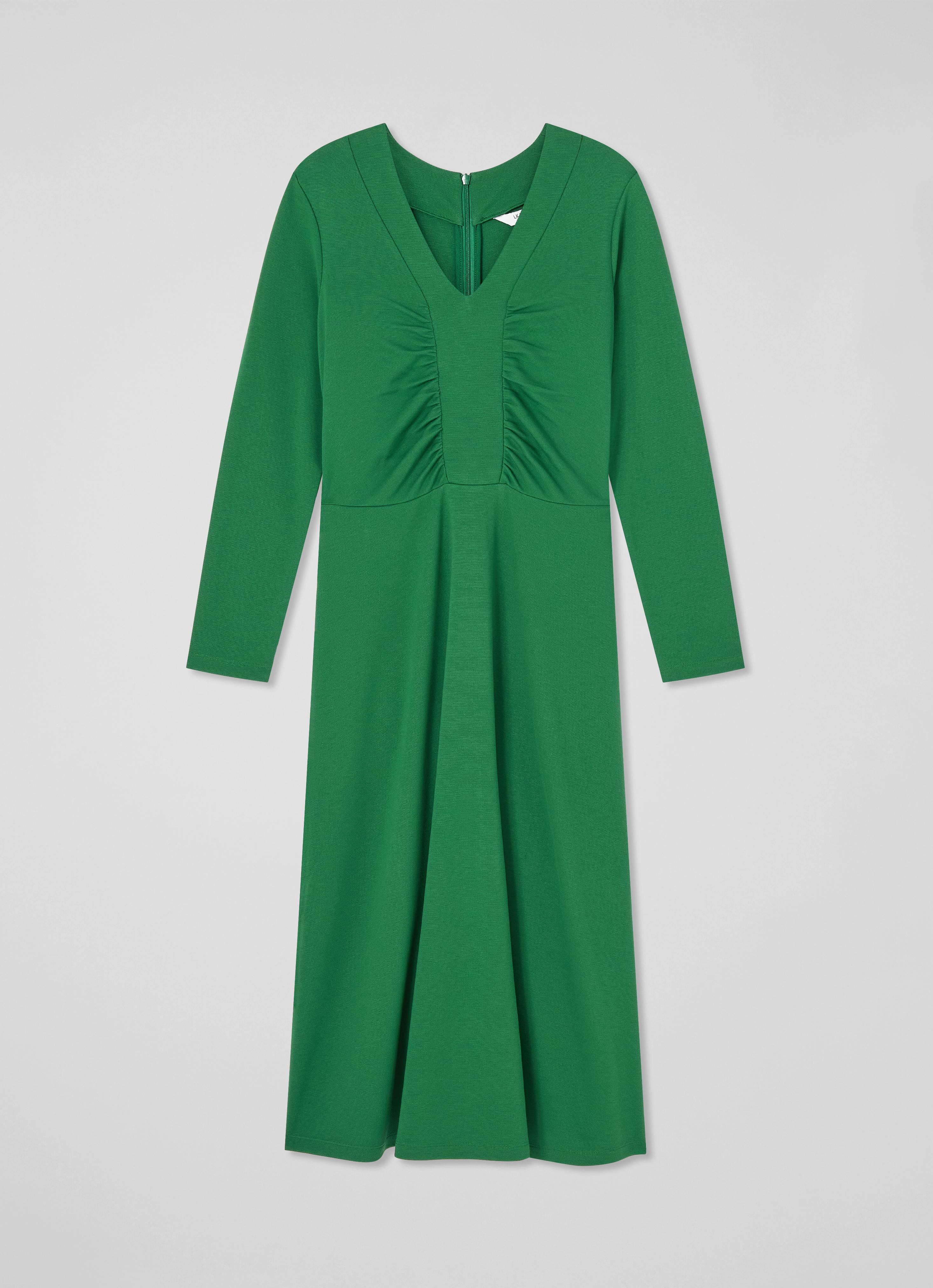 Lacey Verdant Green Gathered Bust LENZING™ ECOVERO™ Viscose Midi