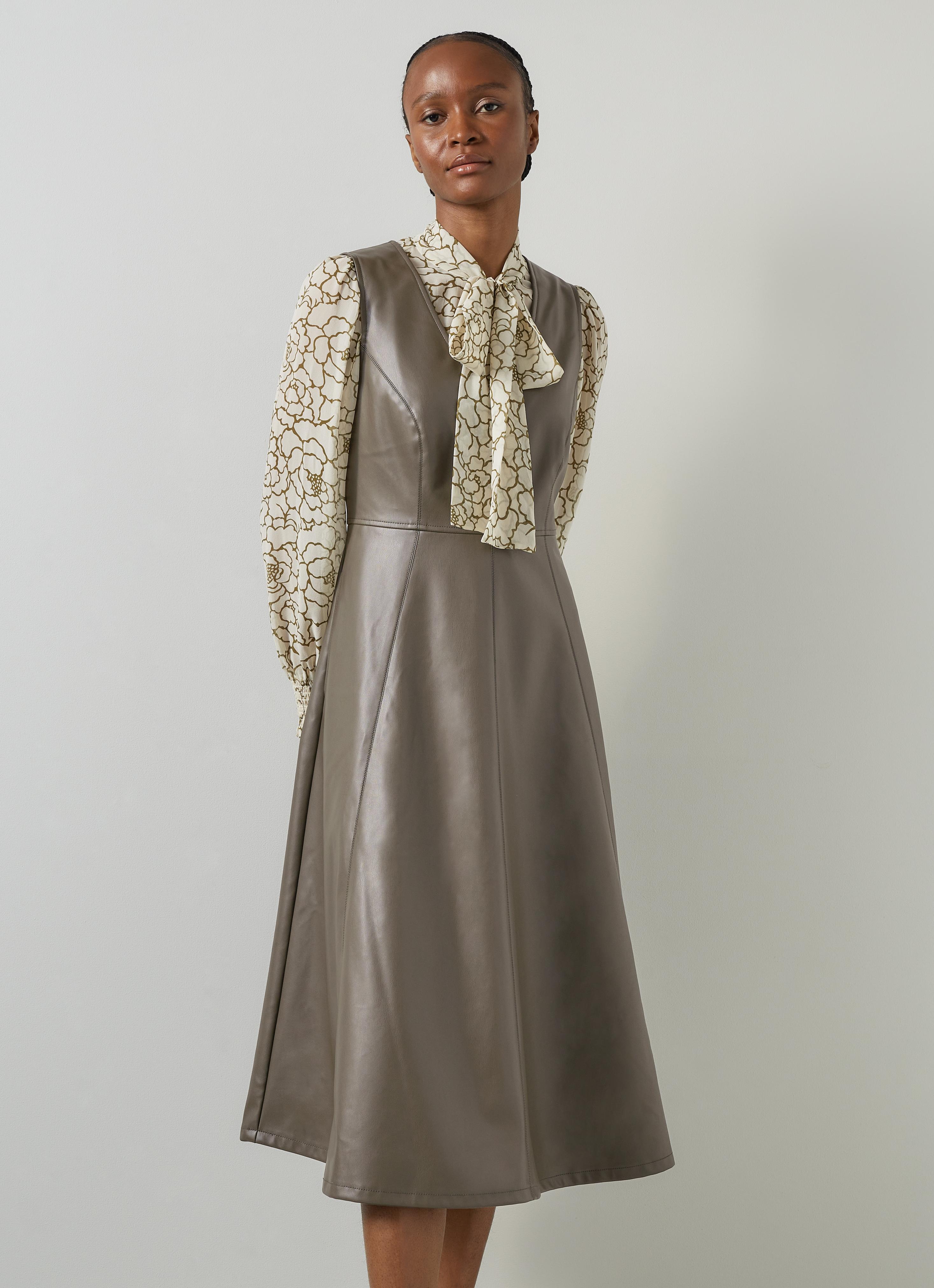 Laurie Olive Pinafore Dress