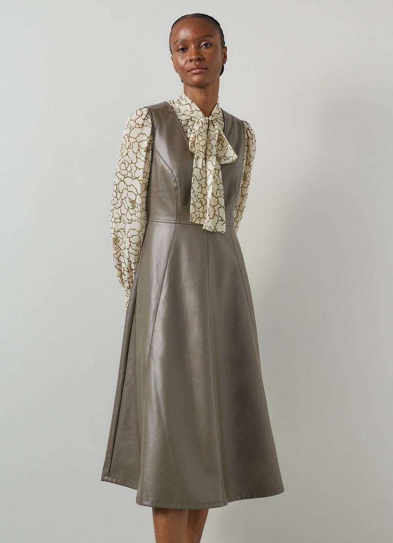 Laurie Olive Pinafore Dress