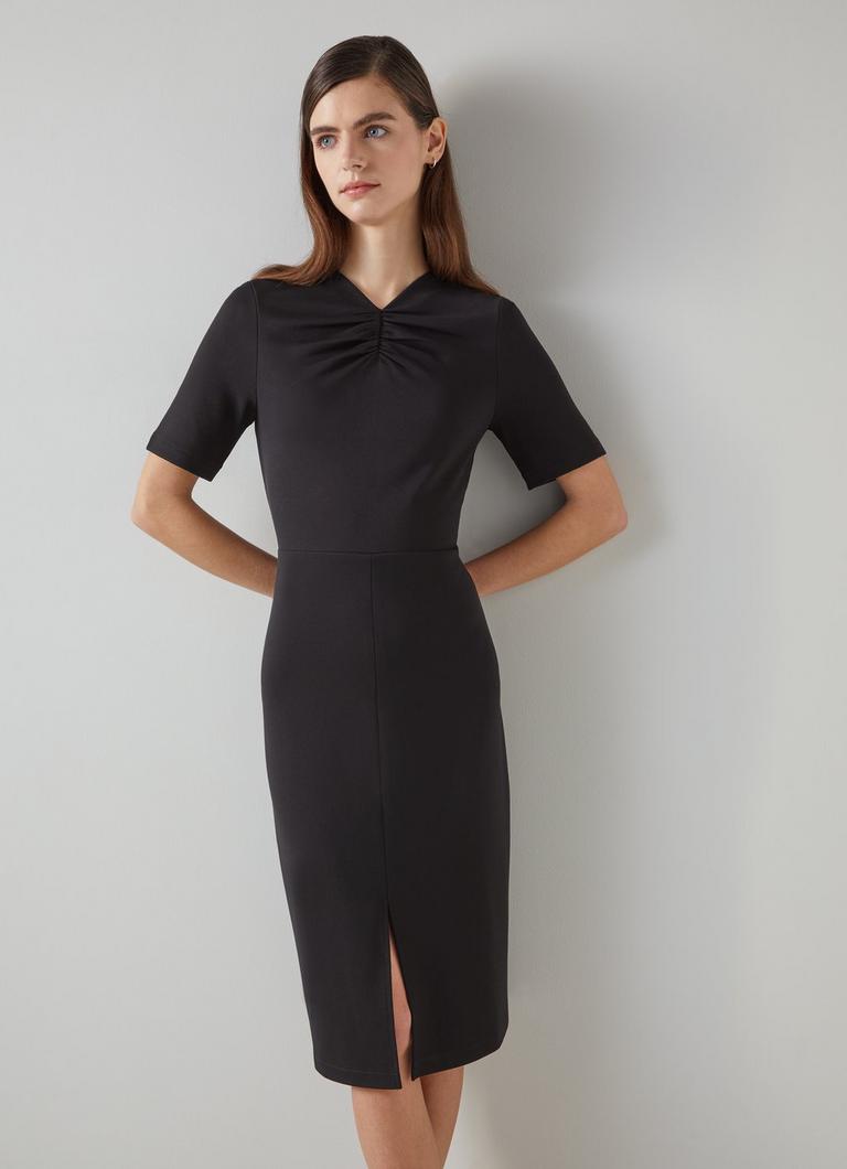 Short sleeve little black dress sales