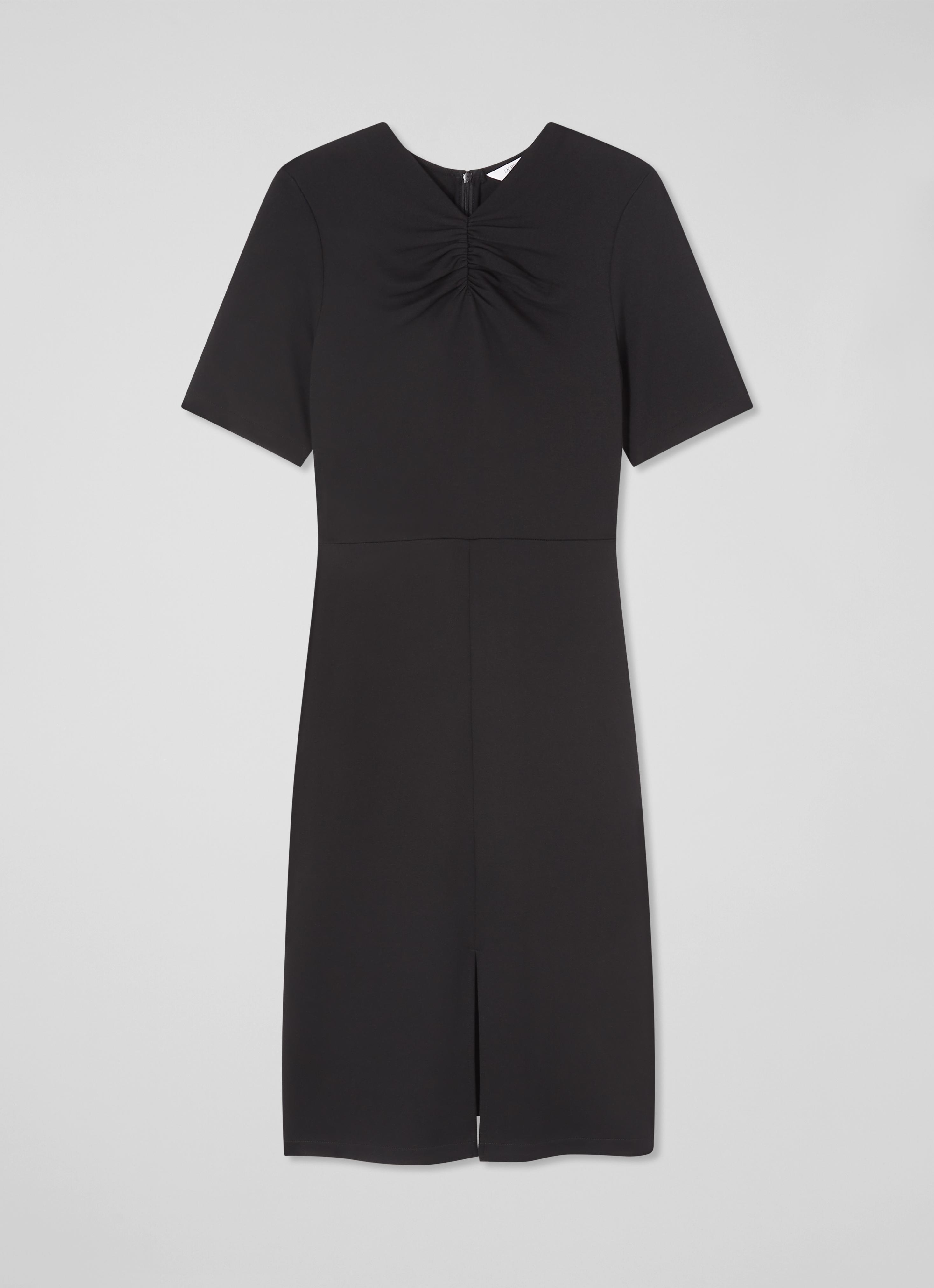 Lila Black Tuck Front Short Sleeve Dress | Dresses | Clothing 