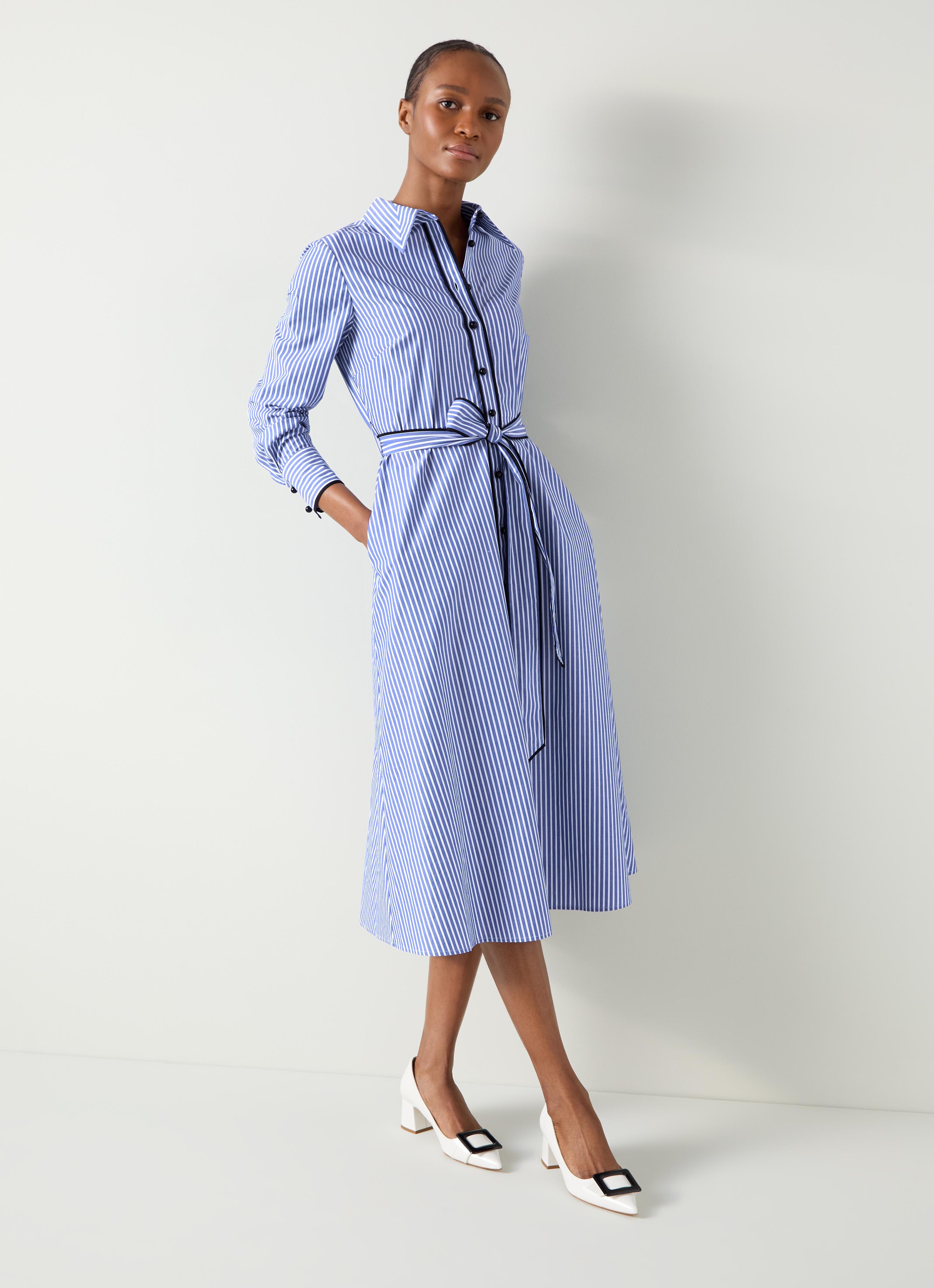 Lucan Blue & White Striped Cotton Shirt Dress | Clothing | Sale |  Collections | L.K.Bennett, London
