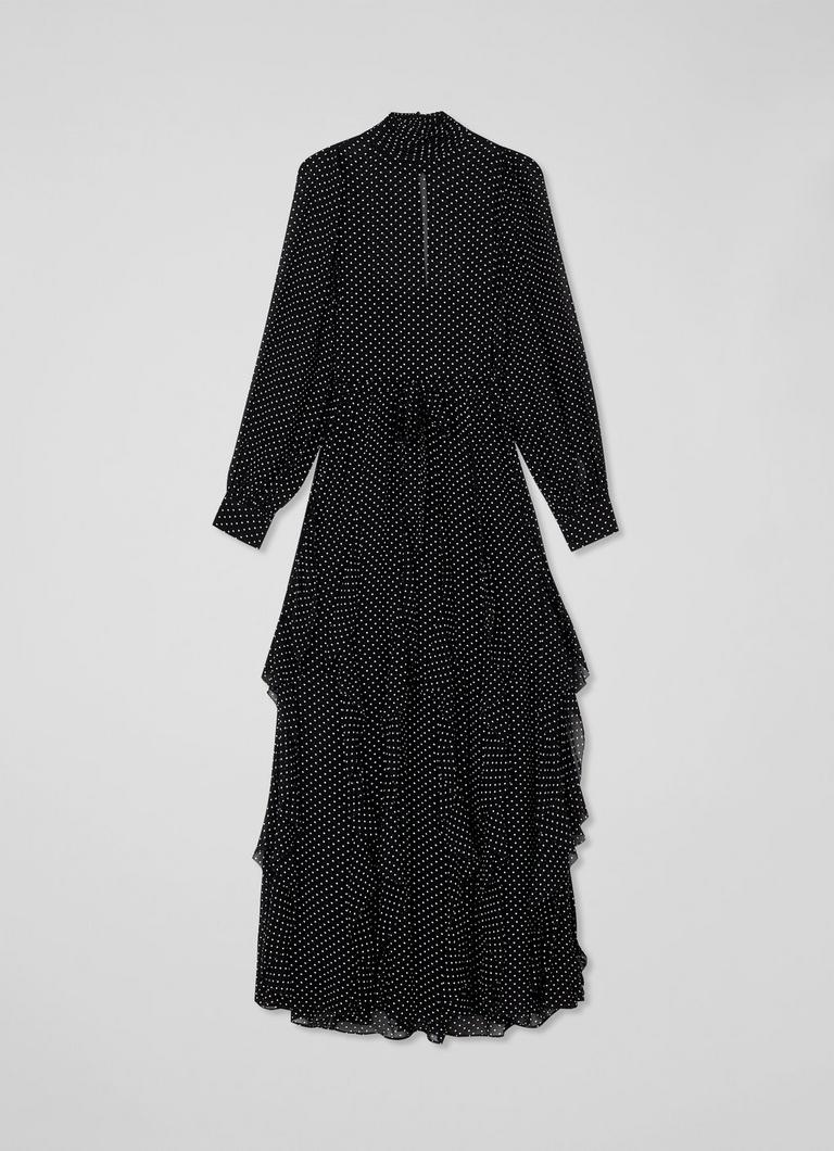 Lucie Black & Ivory Polkadot Ruffle Maxi Dress | Dresses | Clothing | Sale | Collections | L.K.Bennett, London Lucie Black & Ivory Polkadot Ruffle Maxi Dress | Dresses | Clothing | Sale | Collections | L.K.Bennett, London