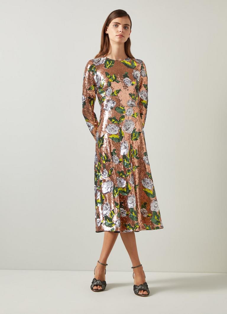 Marcel Green Floral Sequin Dress Dresses Clothing Sale