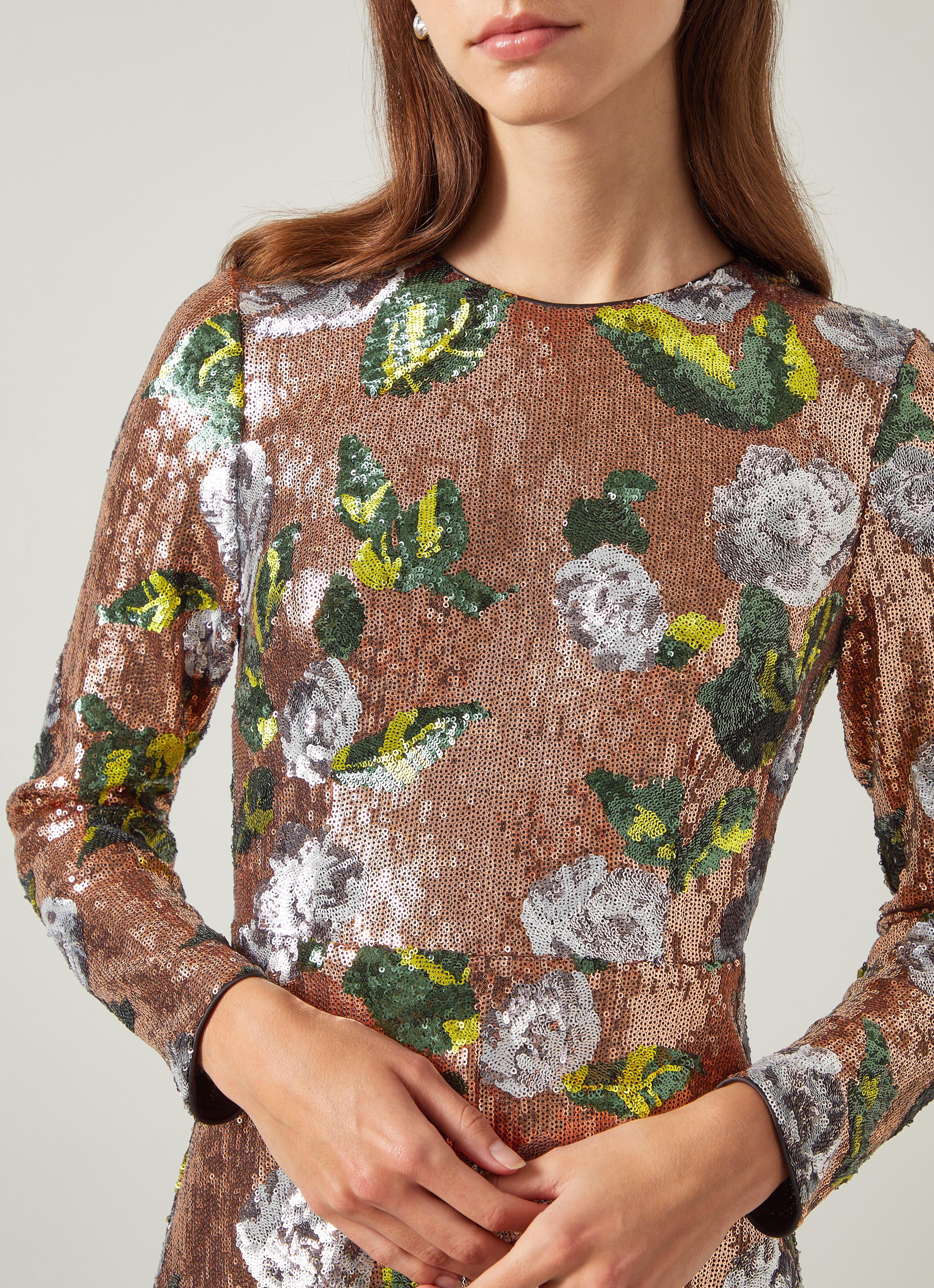 Marcel Green Floral Sequin Dress | Dresses | Clothing | Sale | Collections  | L.K.Bennett, London