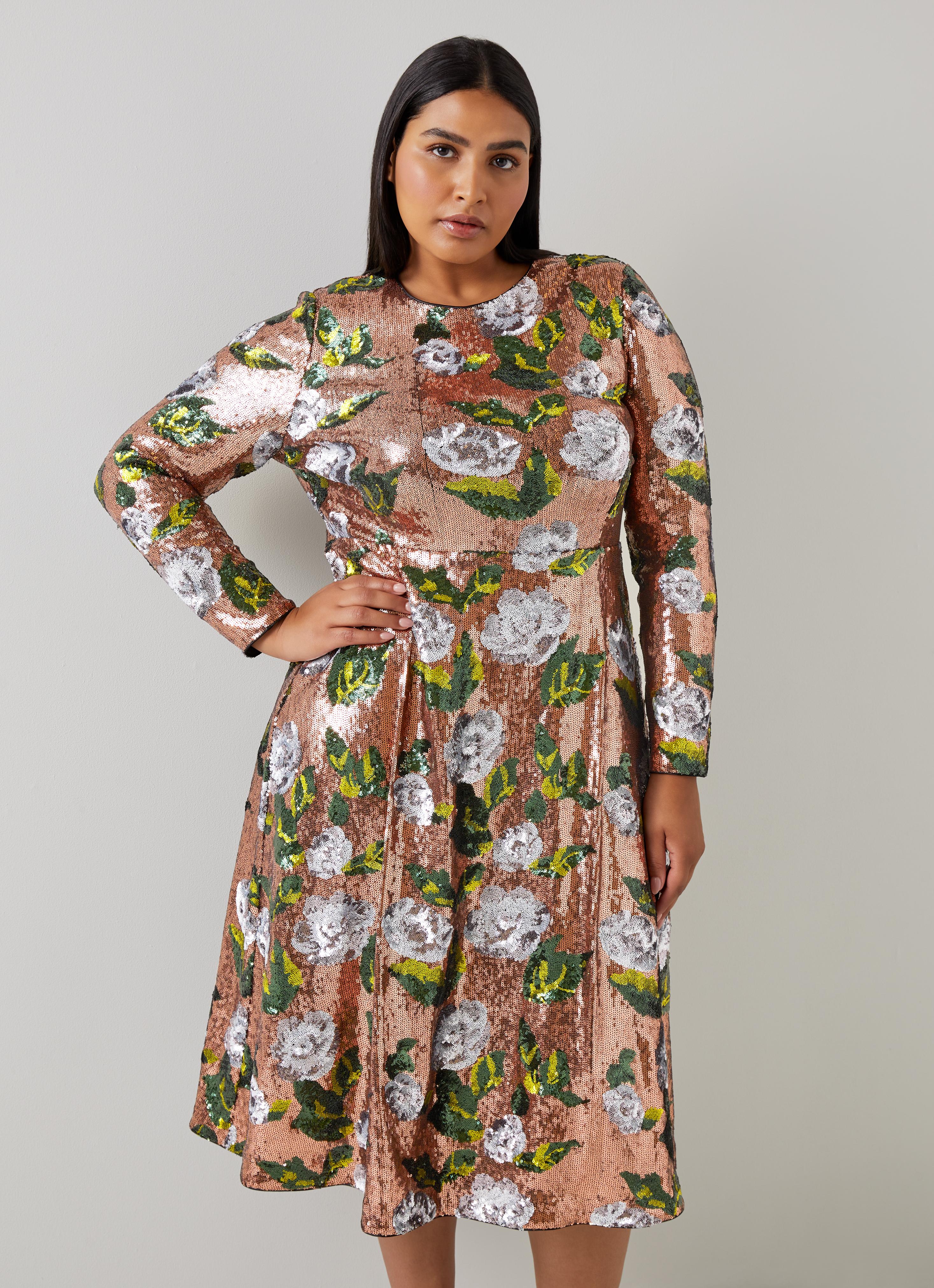 Marcel Green Floral Sequin Dress | Dresses | Clothing | Sale | Collections  | L.K.Bennett, London