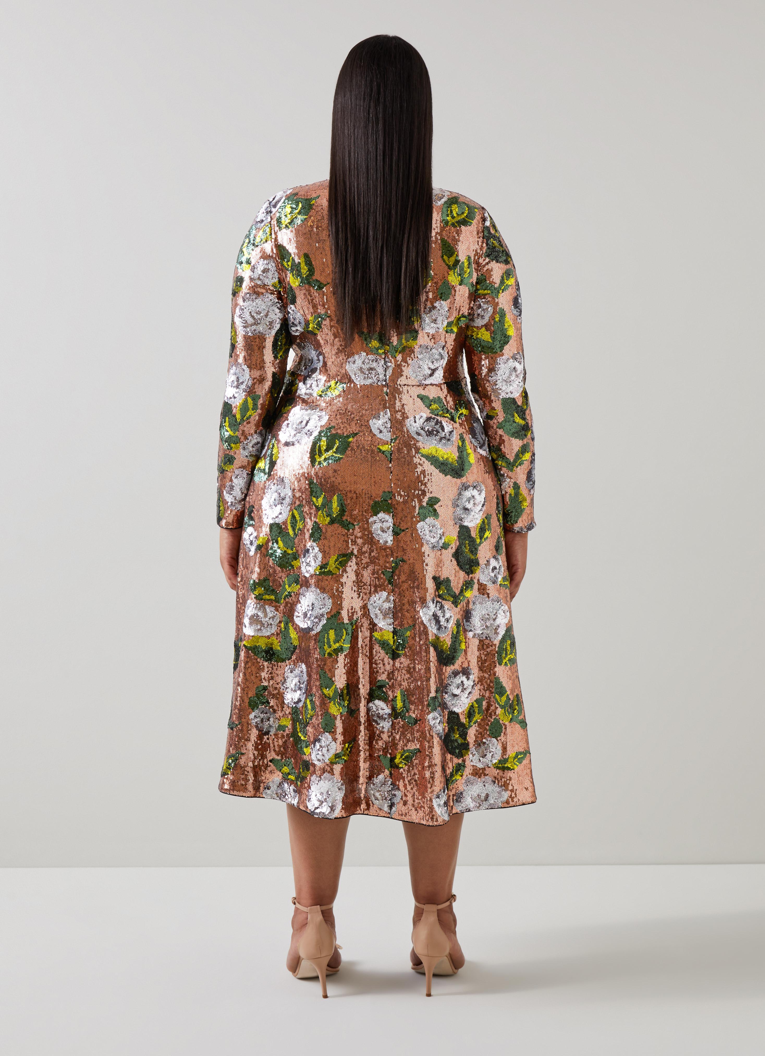 Marcel Green Floral Sequin Dress | Dresses | Clothing | Sale | Collections  | L.K.Bennett, London