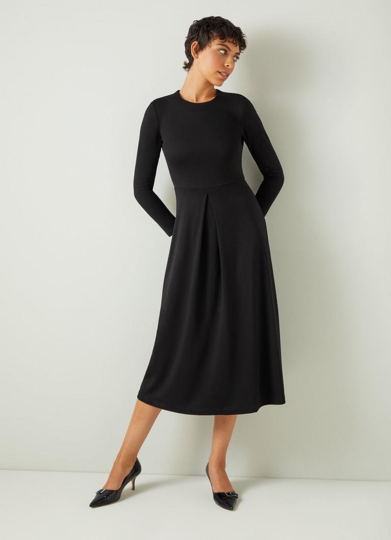 Black cocktail dress fit and flare clearance