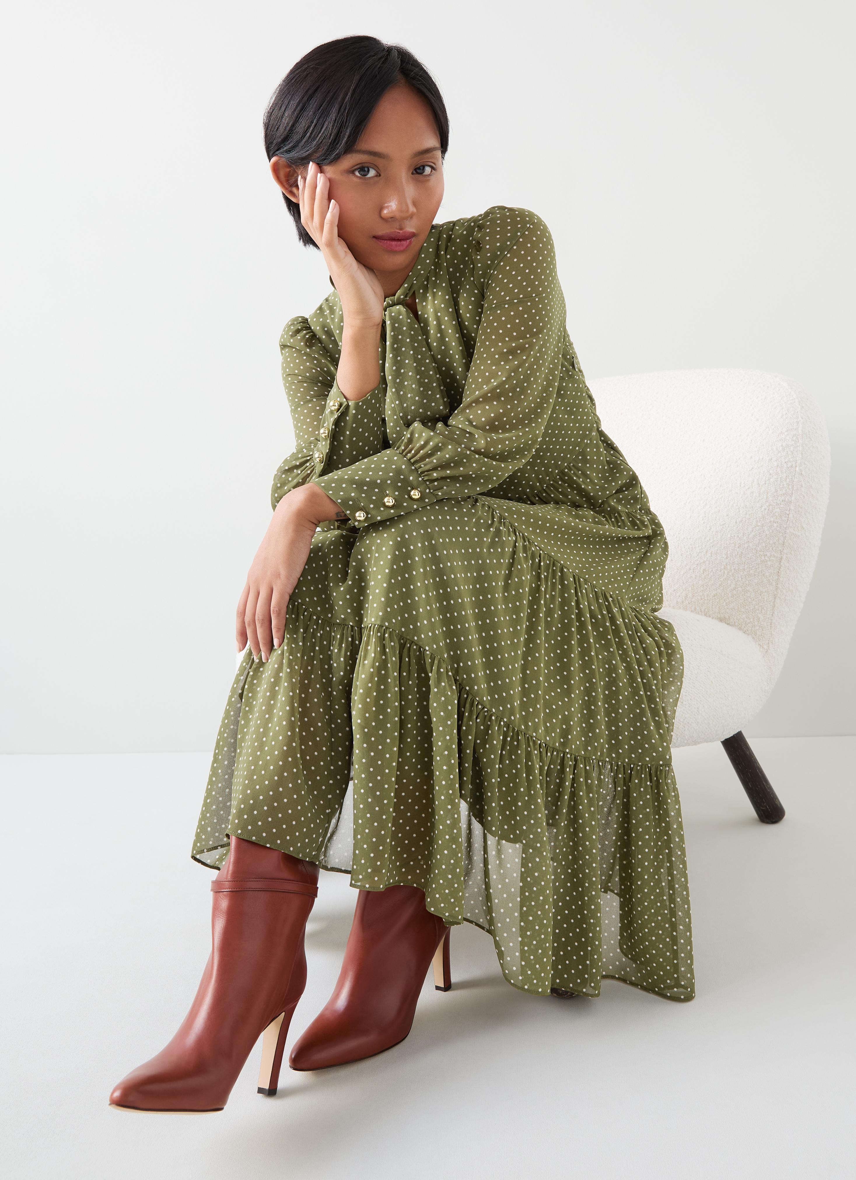 Polly Petite Olive & Birch Polka Dot Tiered Dress | Clothing | Sale |  Collections | L.K.Bennett, London