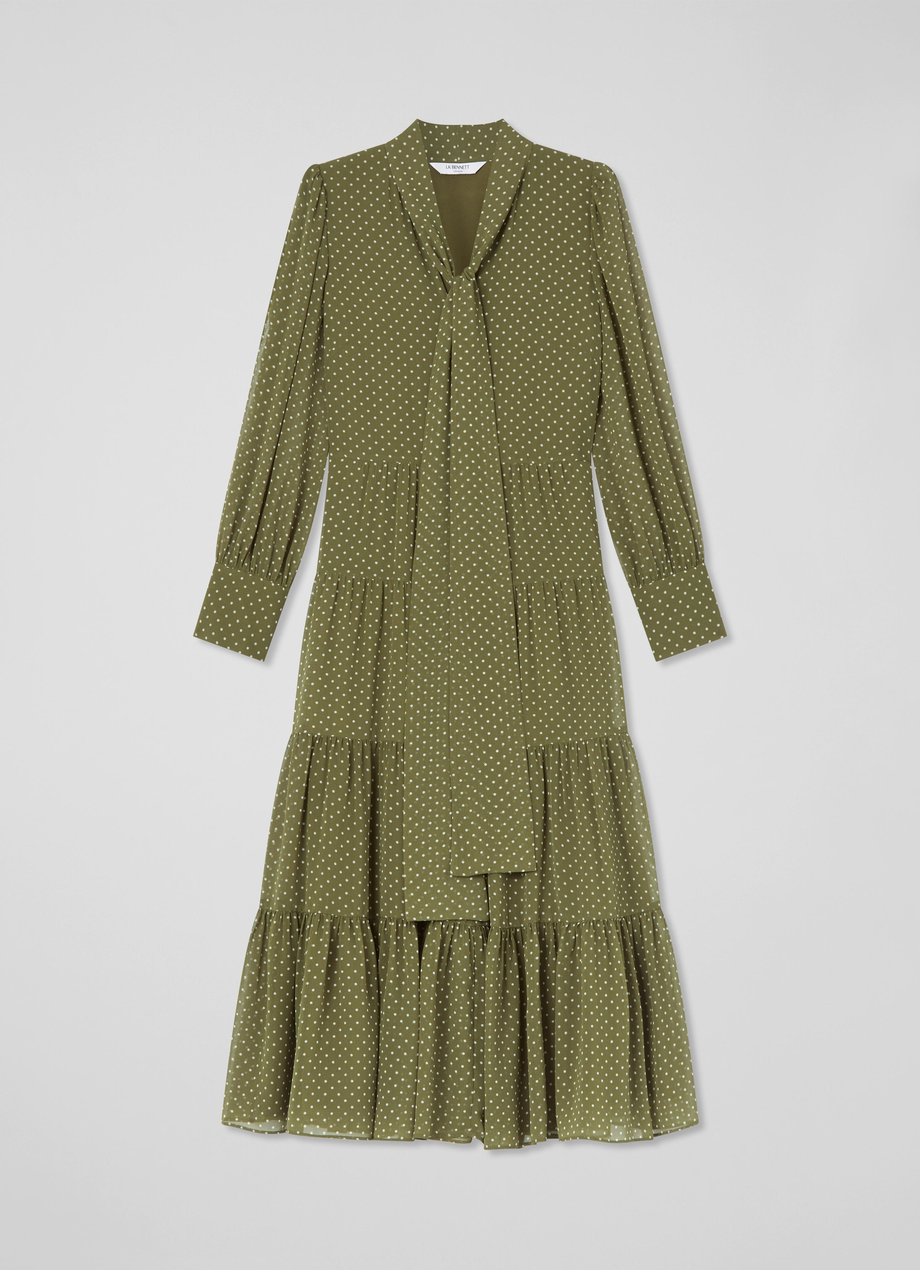 Polly Petite Olive & Birch Polka Dot Tiered Dress | Clothing | Sale |  Collections | L.K.Bennett, London
