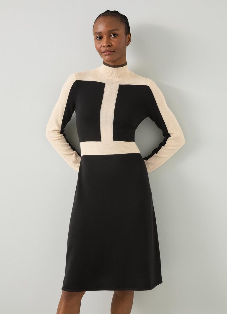 Selma Colour Block Wool Knitted Dress Clothing Collections L.K.Bennett London