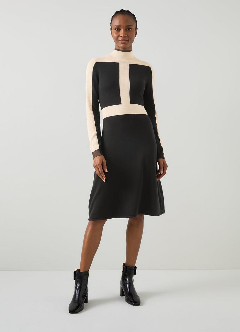 Black wool dress sales