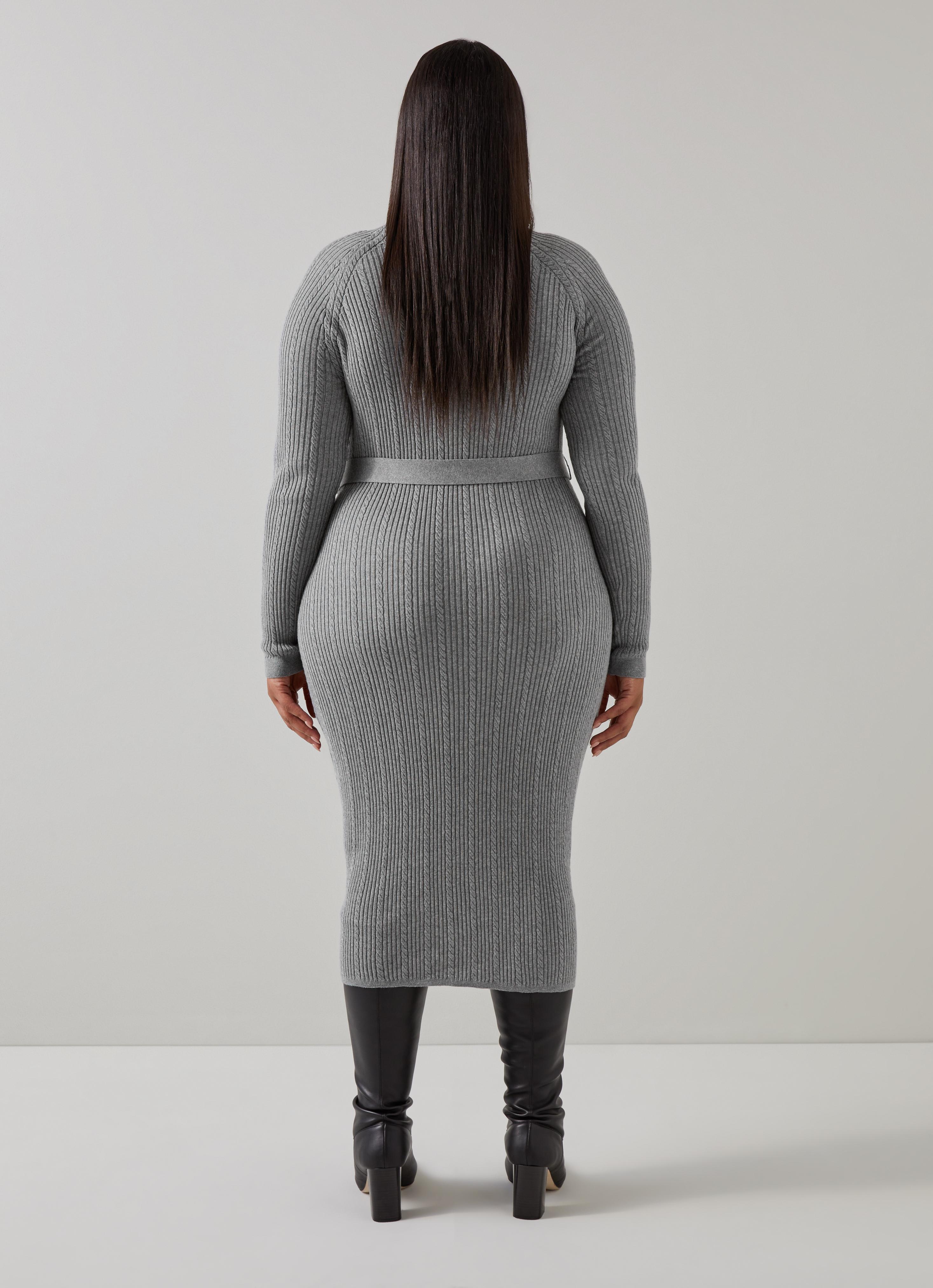West Mid Grey Melange Cable Stitch Dress | Clothing | Sale