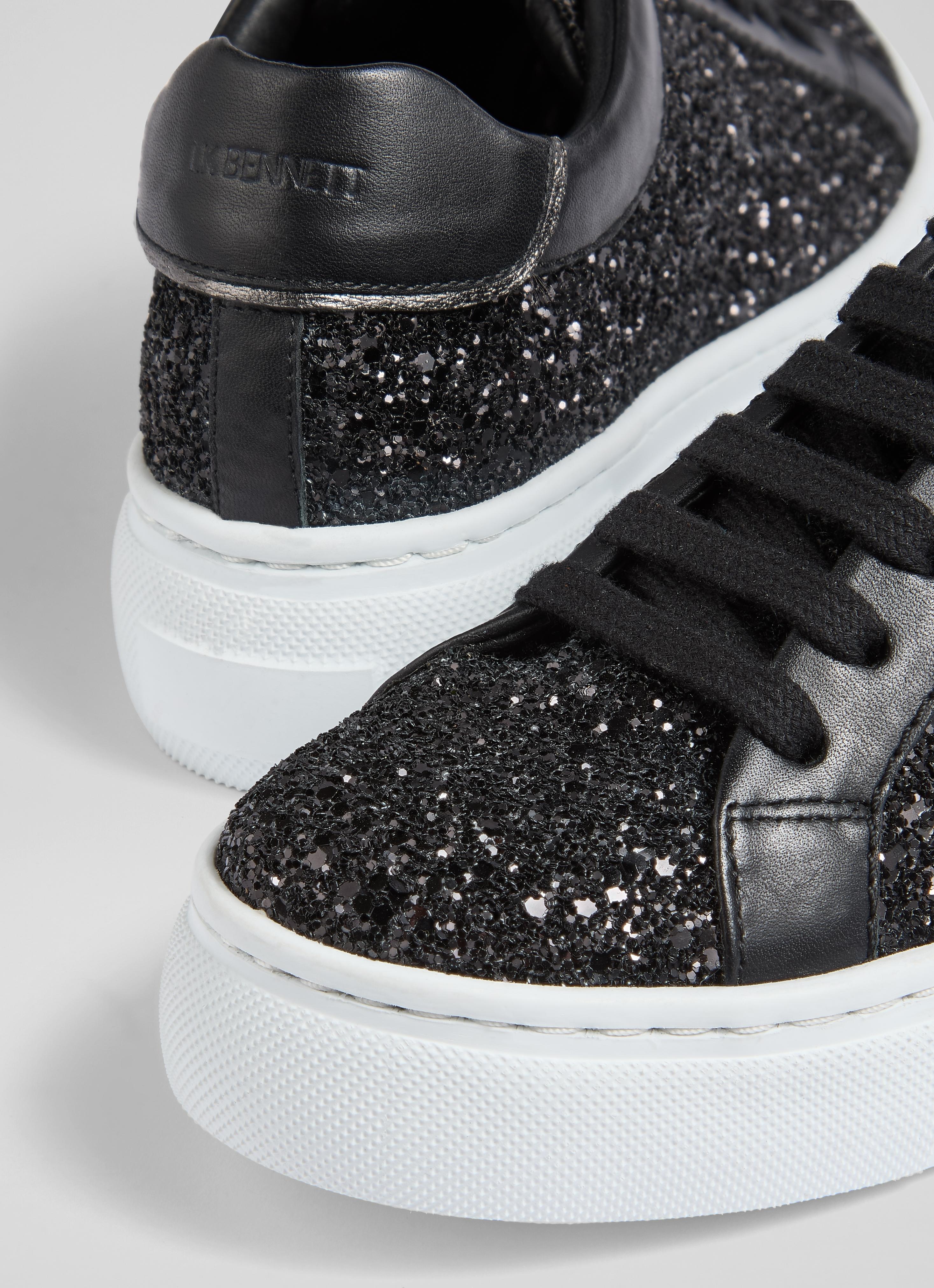 Lkb Lift Black Glitter Platform Trainers LKB Conscious