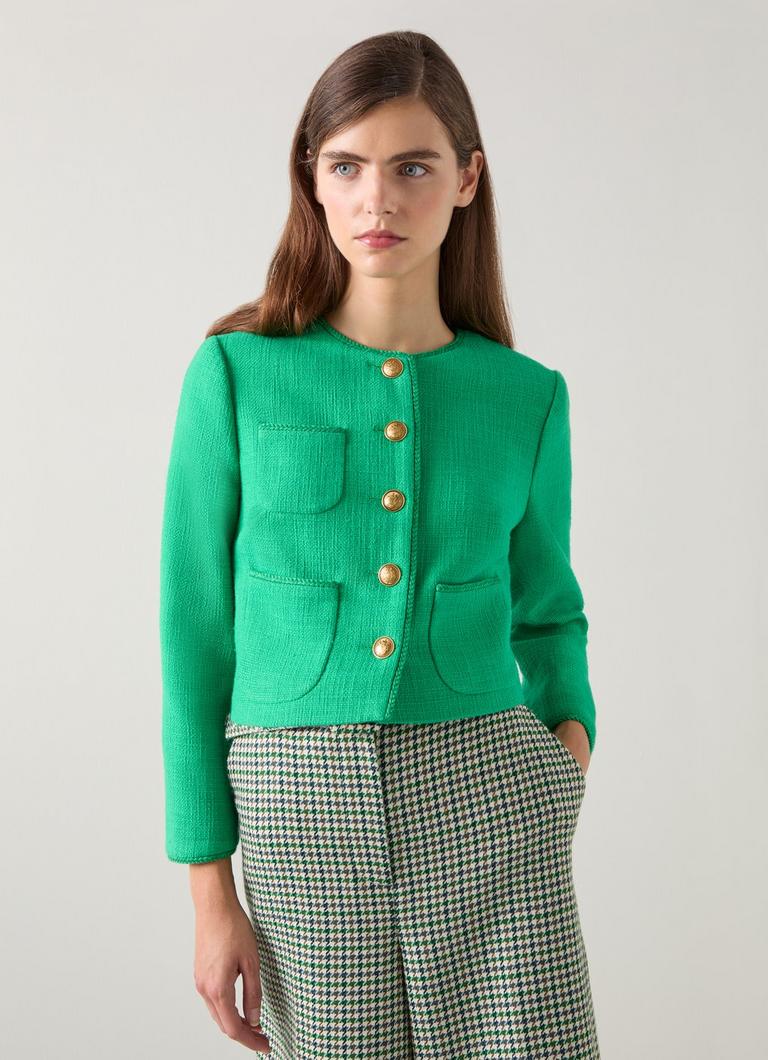 ■LKBennett■Alexa ブライトグリーン ツイード ジャケット Alexa Bright Green Tweed Jacket | Clothing | Sale