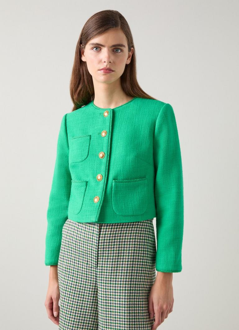 ■LKBennett■Alexa ブライトグリーン ツイード ジャケット Alexa Bright Green Tweed Jacket | Clothing | Sale