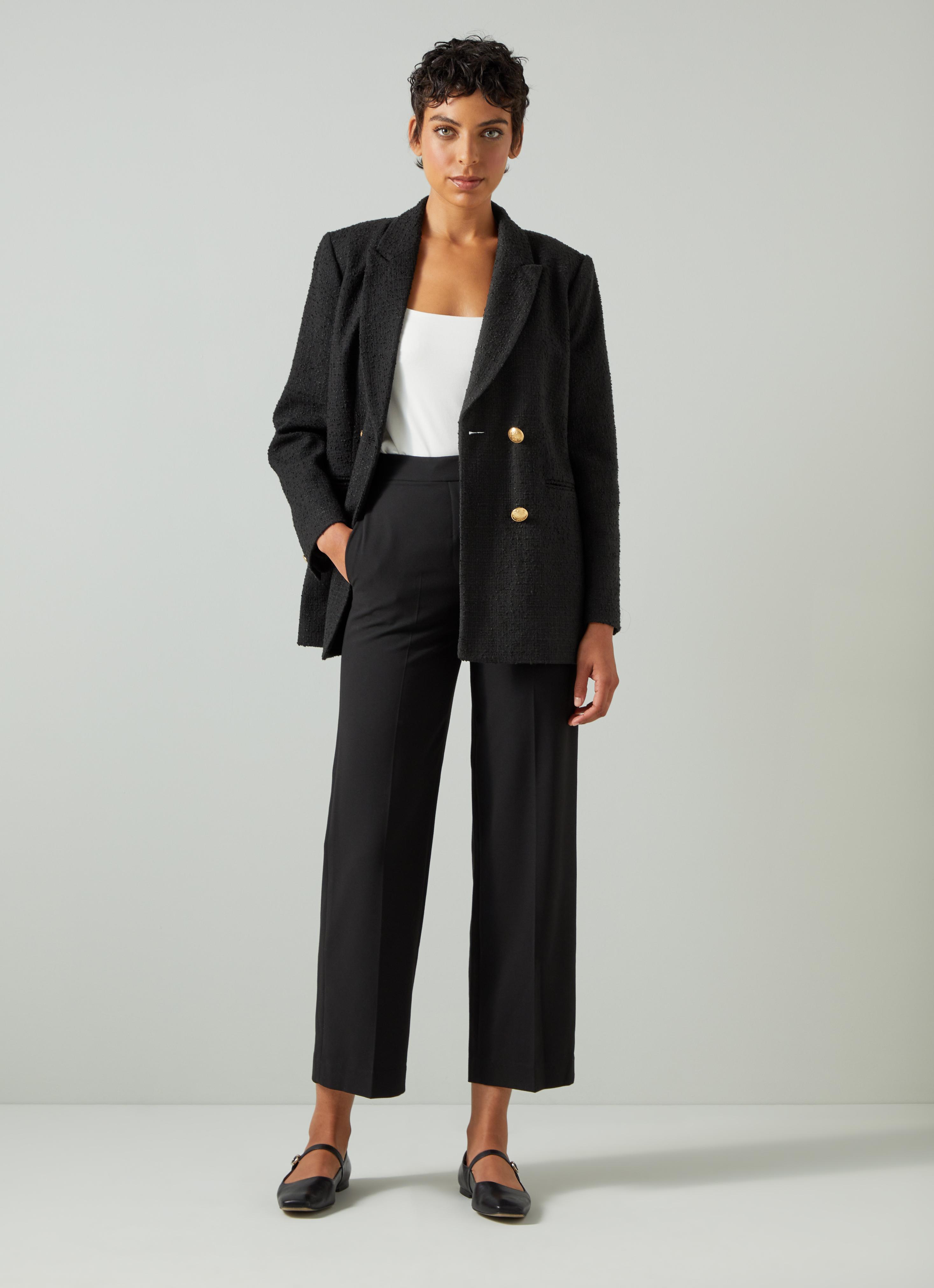 Mariner Black Tweed Recycled Cotton Double Breasted Tailored Jacket 