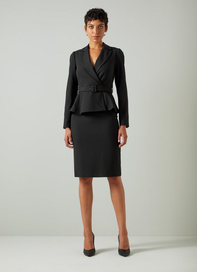 Nina Black Peplum Jacket The Foundations Collection L.K.Bennett London
