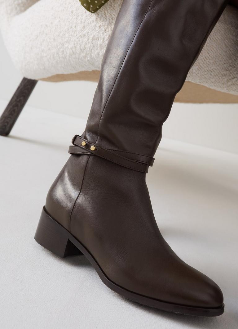 Bena Espresso Casual Riding Boot Shoes Collections L.K.Bennett London