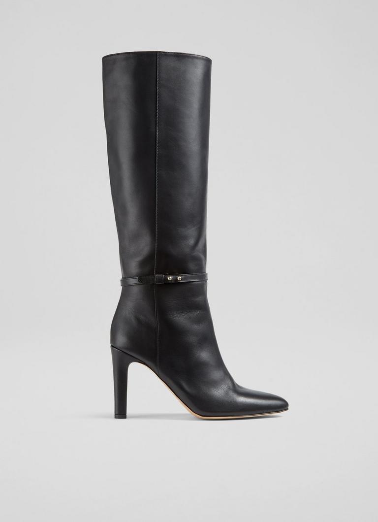 Tall black stiletto boots shop