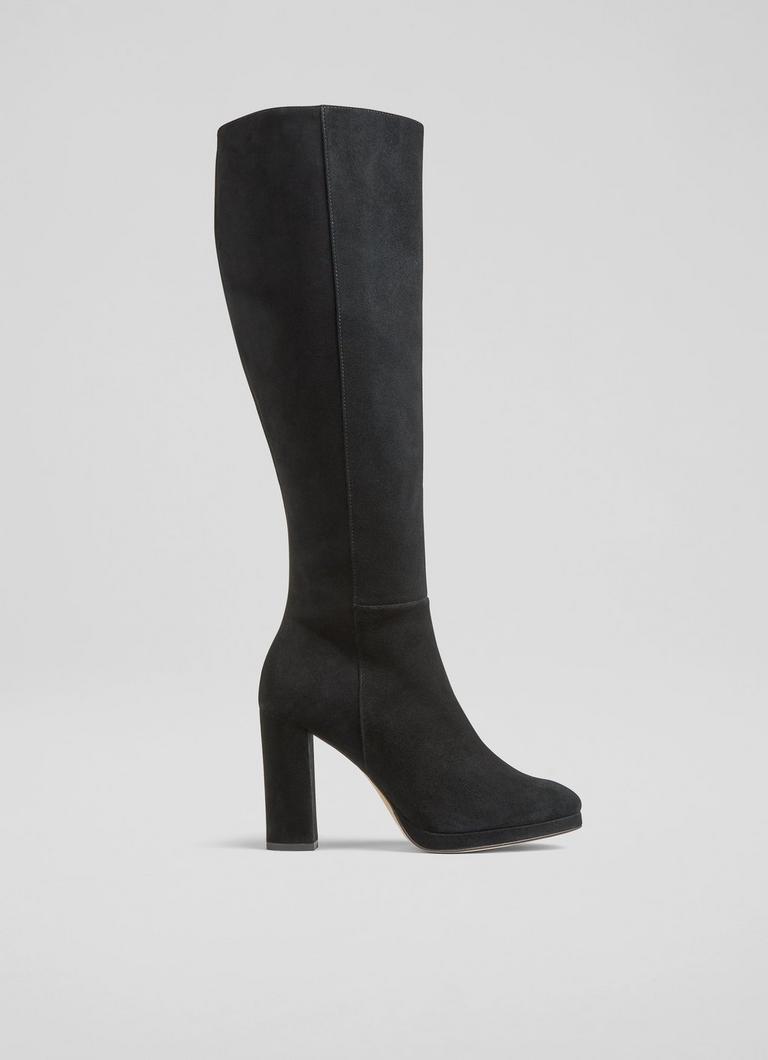 Darby Black Platform Knee High Boot Shoes Collections L.K.Bennett London