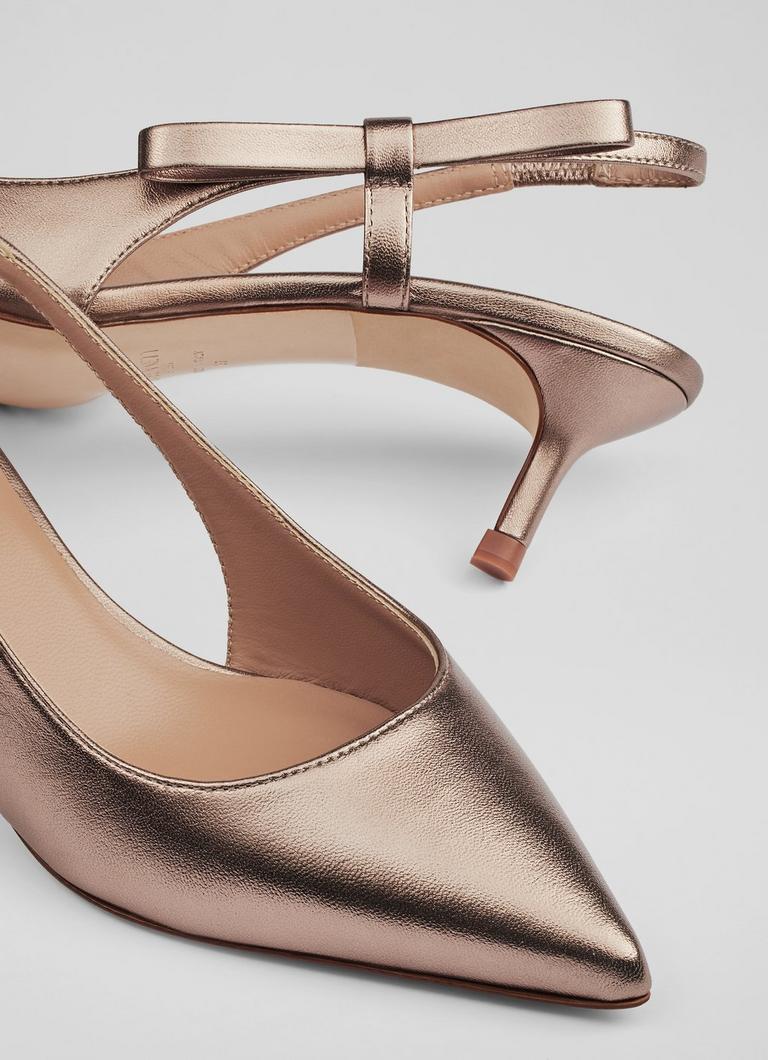 Bronze kitten heel shoes discount
