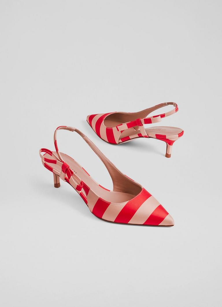 Barette Red Pink Side Bow Kitten Heels Shoes Collections L.K.Bennett London