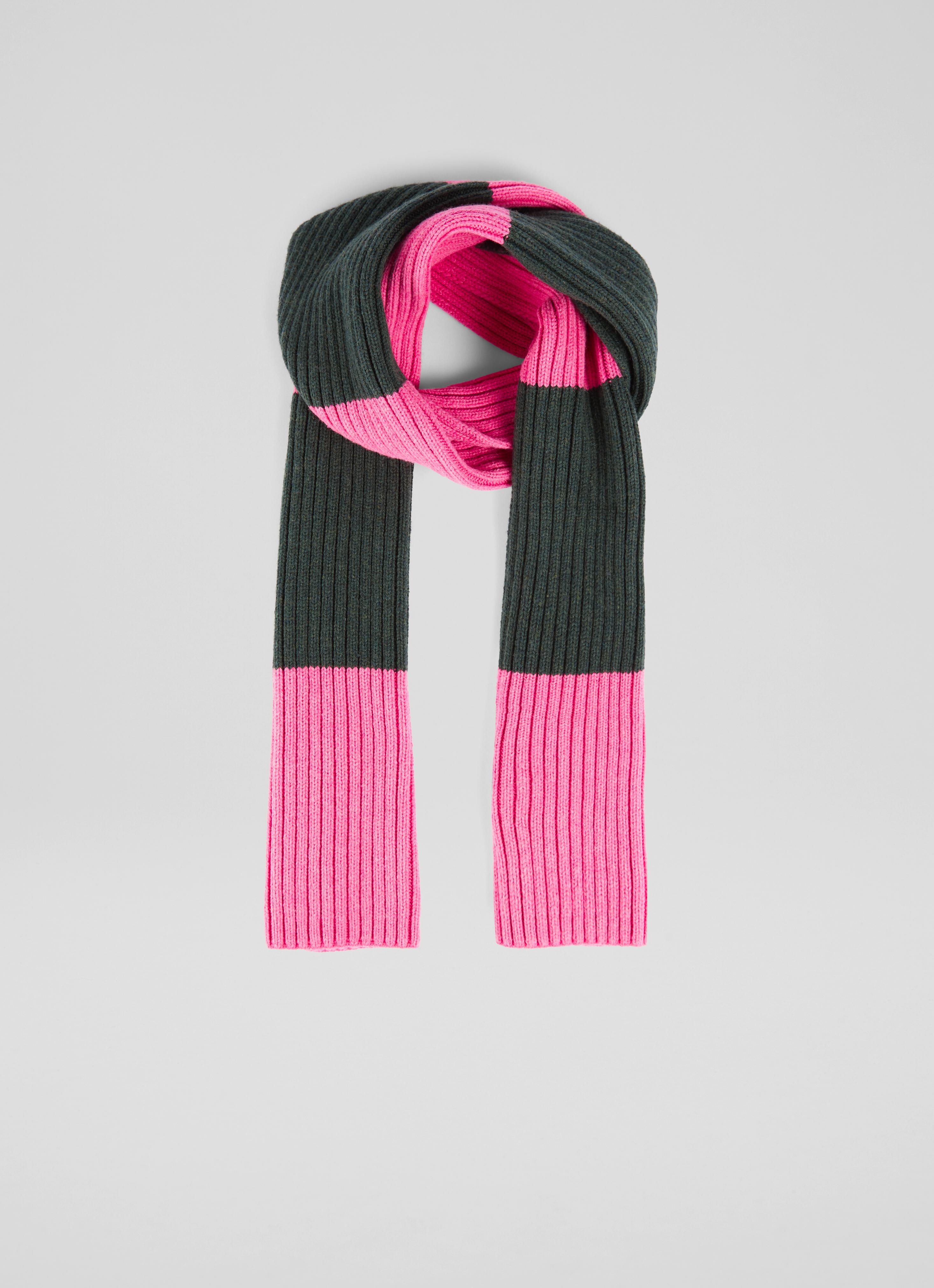 Elodie Pink Green Mix Rib Knit Scarf Accessories Sale