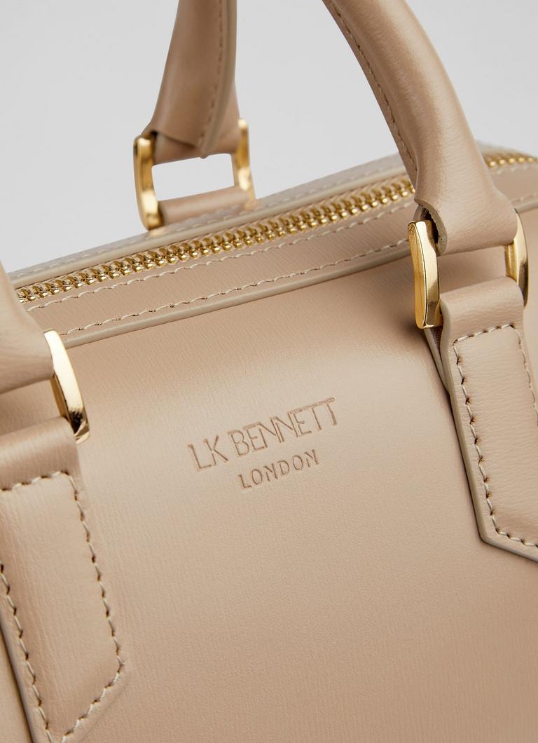 Fleurette Taupe Crossbody Bowling Bag Handbags Collections L.K.Bennett London